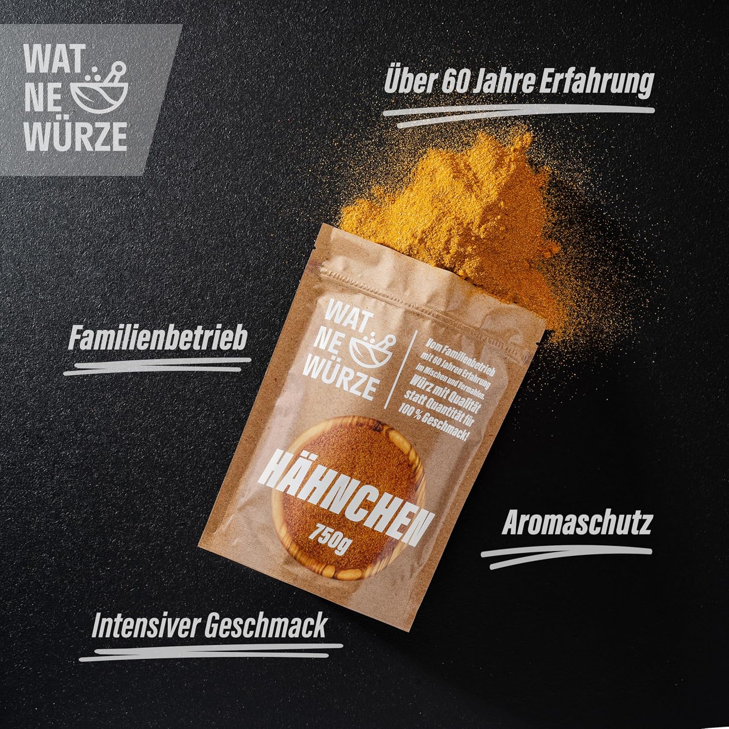Thumbnail 2 de WAT NE WÜRZE Chicken Rub Hähnchengewürz (750 g) – Gewürzsalz für Brathähnchen, Wings & mehr