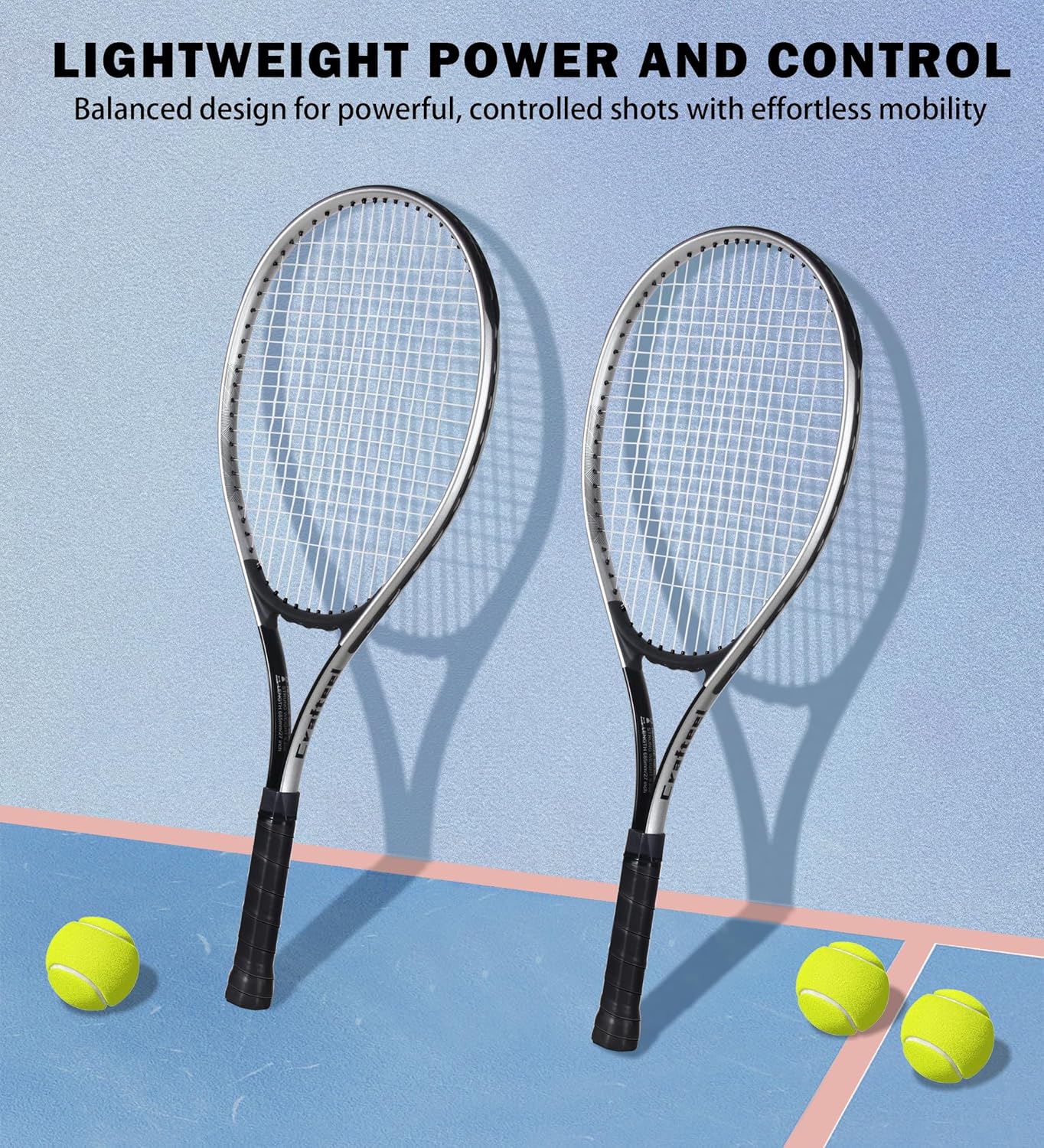 Thumbnail 1 de Crafteel 27" Tennis Rackets Set of 2 – Beginner 27-inch rackets for outdoor casual play