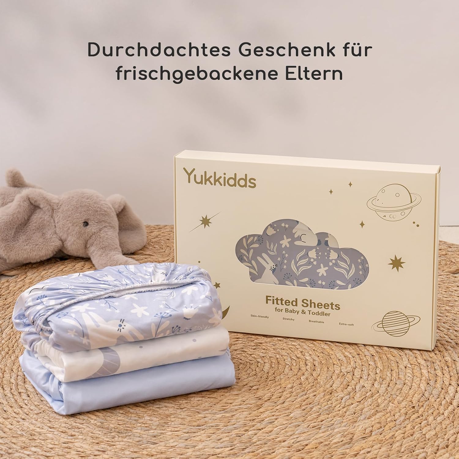 Thumbnail 6 de Yukkidds Spannbettlaken 60x120 cm im 3er-Pack – Baby‑Weiche Microfaser, atmungsaktiv, pflegeleicht, rundum gummiert