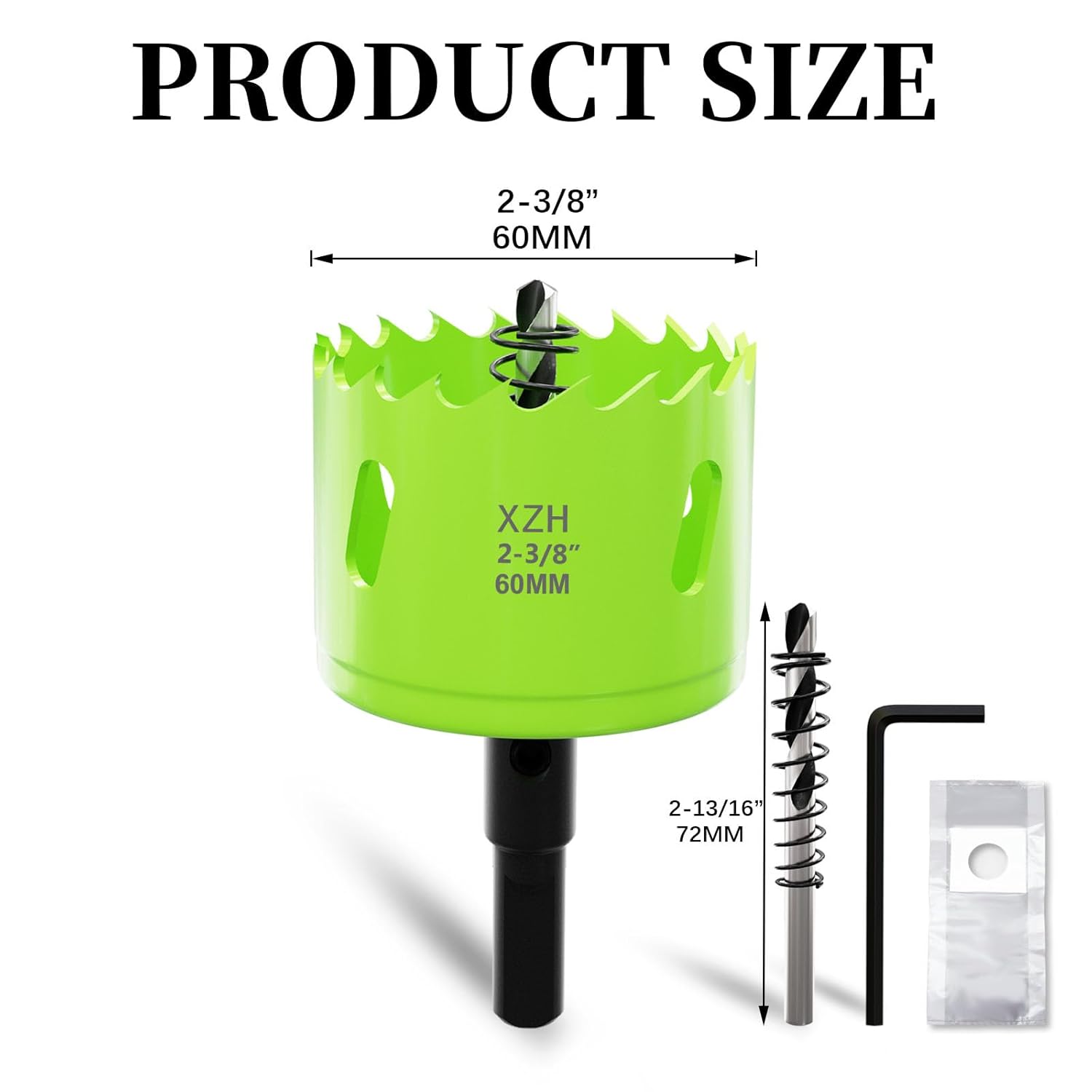 Thumbnail 1 de XZH 60mm Bi-Metal Hole Saw Kit with Arbor & Pilot Bit (for downlights, DIY and light metal work)
