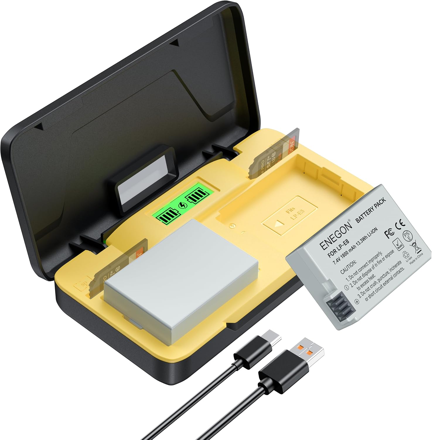 Detalle de ENEGON LP-E8 Double Pack 1800 mAh