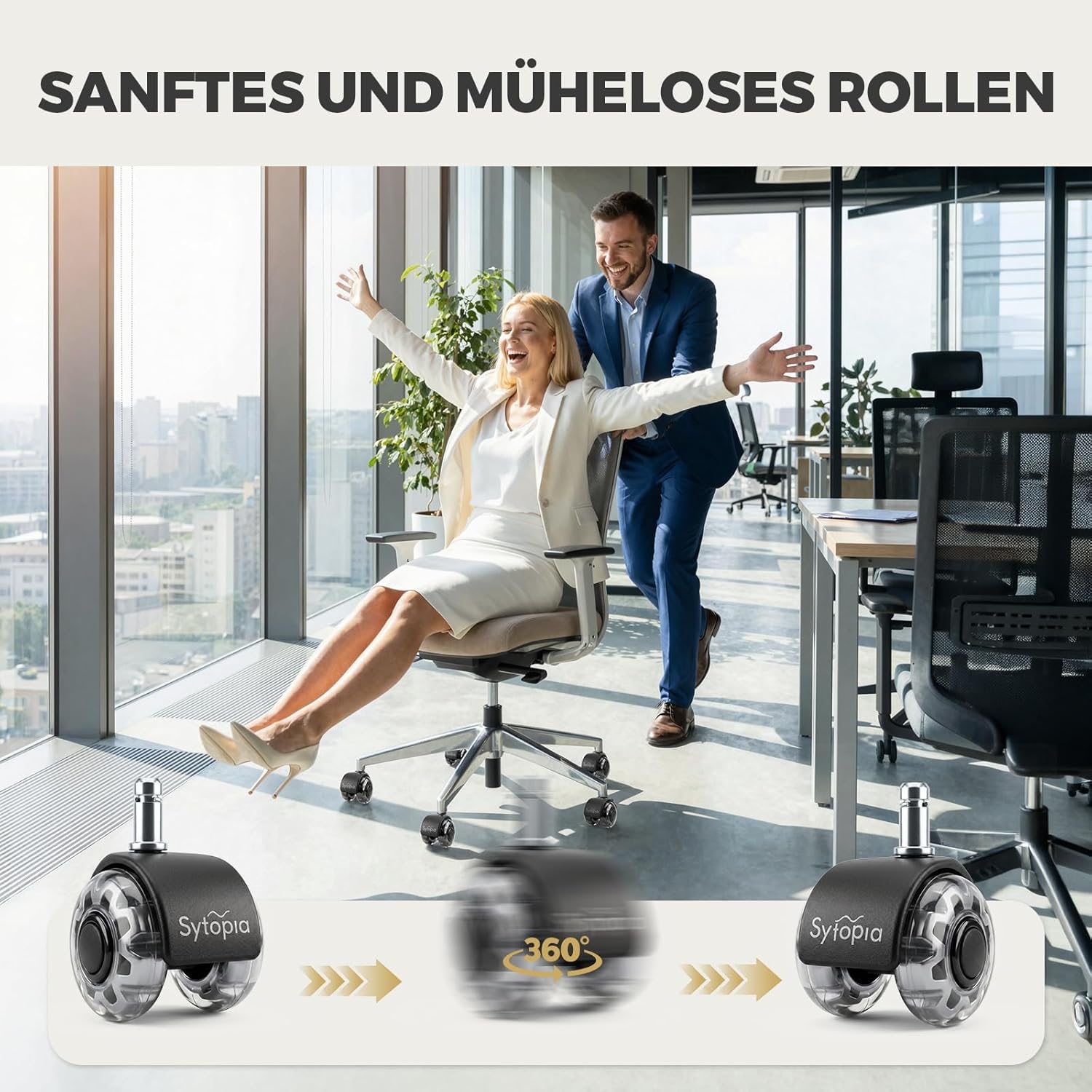 Thumbnail 5 de Sytopia Bürostuhl Rollen 11 × 22 mm, 5er Set