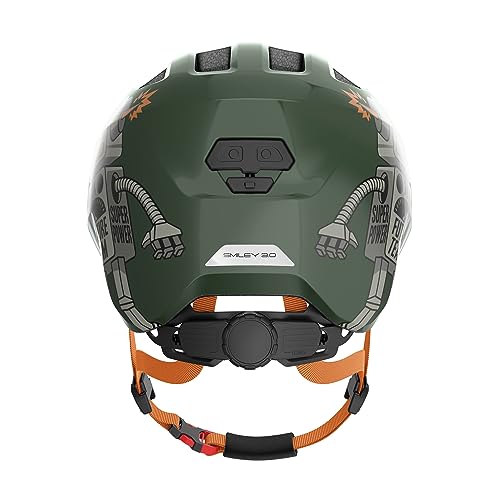 Thumbnail 2 de ABUS Kinderhelm Smiley 3.0 – Fahrradhelm mit tiefer Passform, Zopfplatz und Roboter‑Muster, Gr. S, Grün