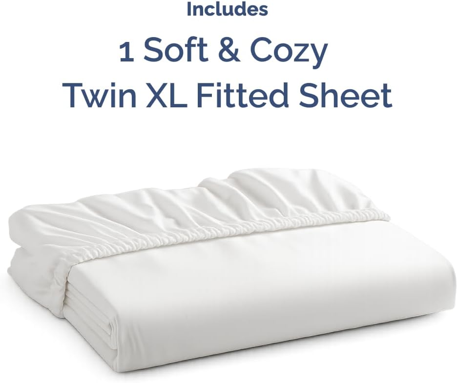 Thumbnail 3 de Twin XL Fitted Sheet – College Dorm Essentials (White) with 16-Inch Deep Pockets