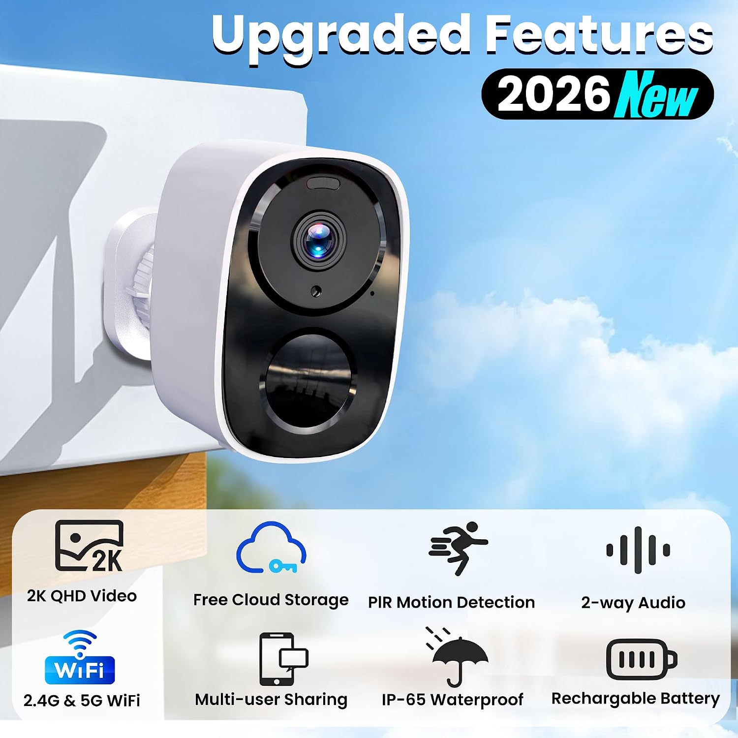 Thumbnail 1 de Wireless Outdoor Security Camera, 2K