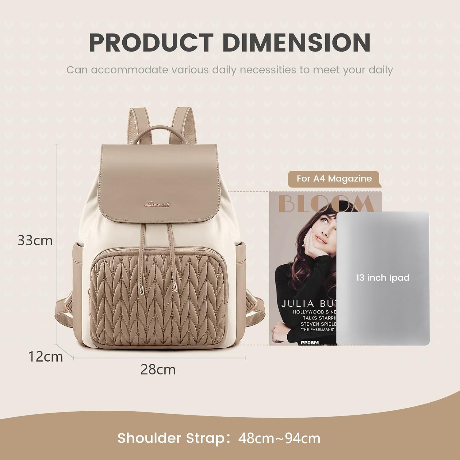 Detalle de LOVEVOOK Womens small backpack 0.6 kg