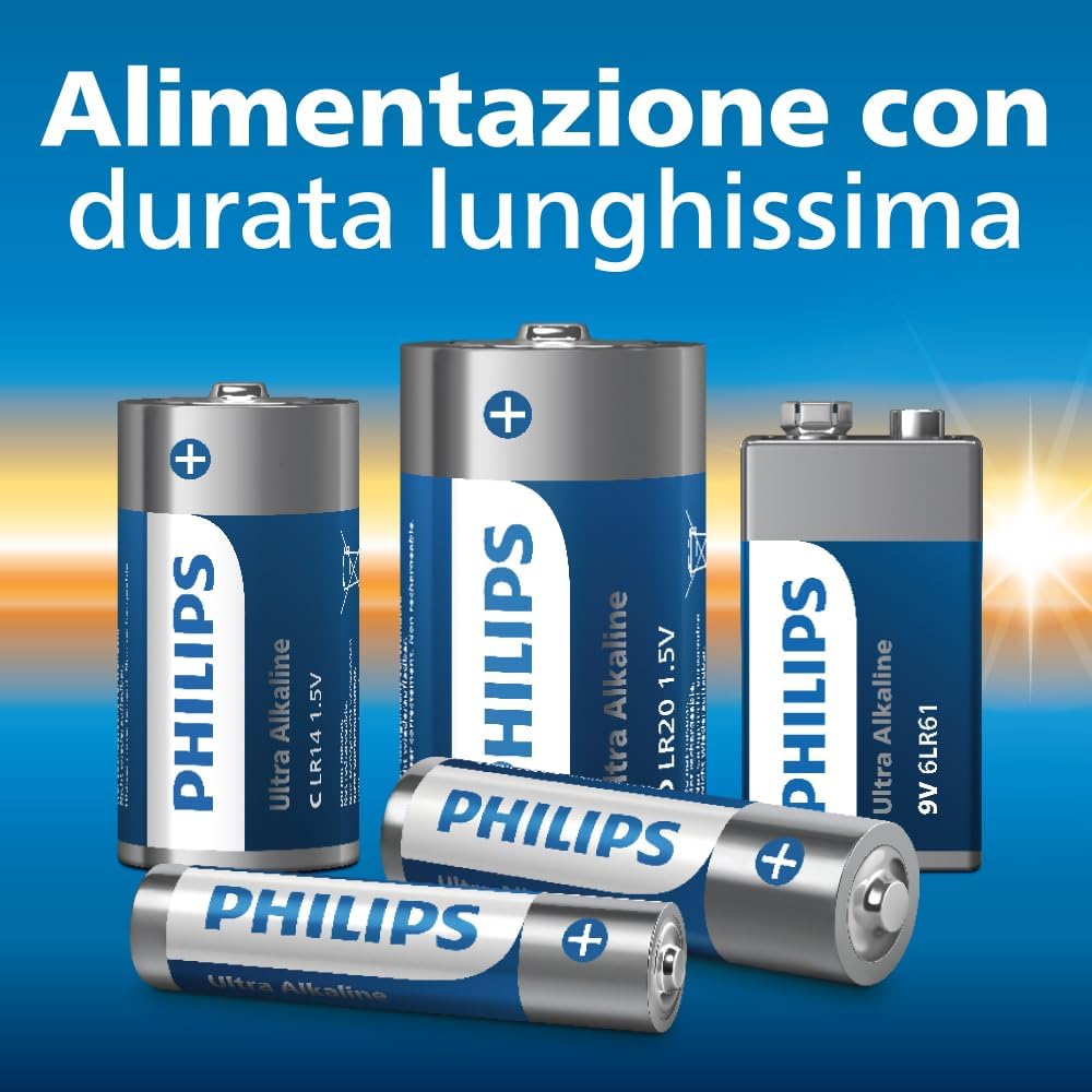 Detalle de Philips Ultra AAA Alkaline Batterie – Confezione da 40, affidabili per telecomandi, mouse e piccoli gadget
