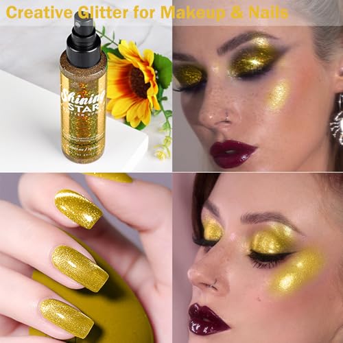 Thumbnail 5 de Mikloven Gold Glitter Shimmer Spray 100ml — Waterproof & Sweat-Resistant