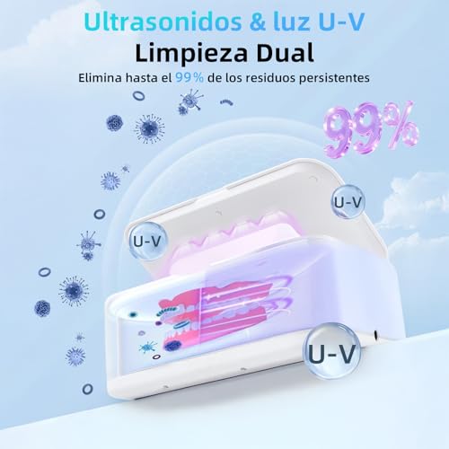 Detalle de Aimmbiuty Limpiador Ultrasonidos Joyas Gafas Dental, 800ML