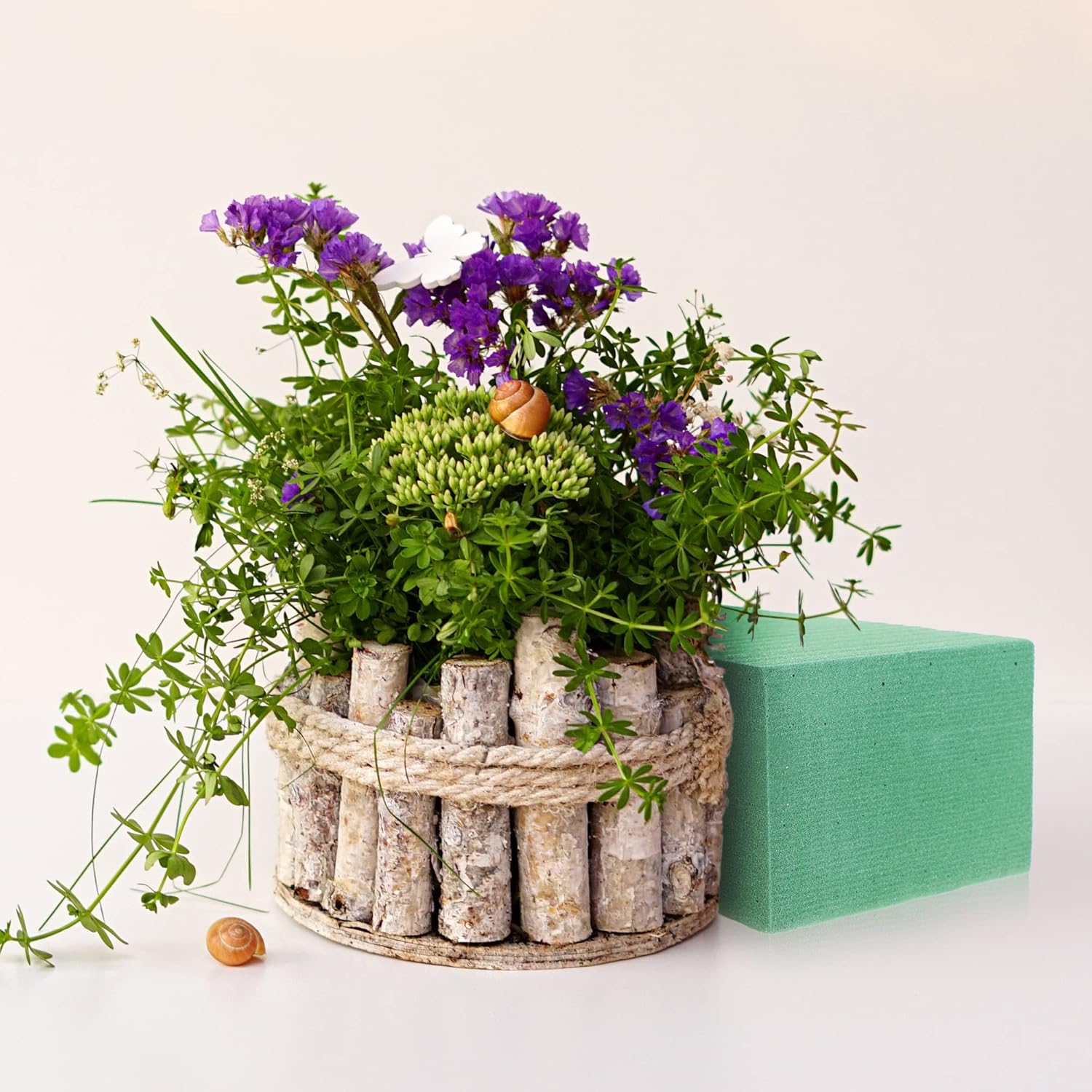 Thumbnail 3 de com-four® 3X Mousse de bouchage pour fleurs fraîches – 20 x 10 x 7 cm, vert (3 pièces)