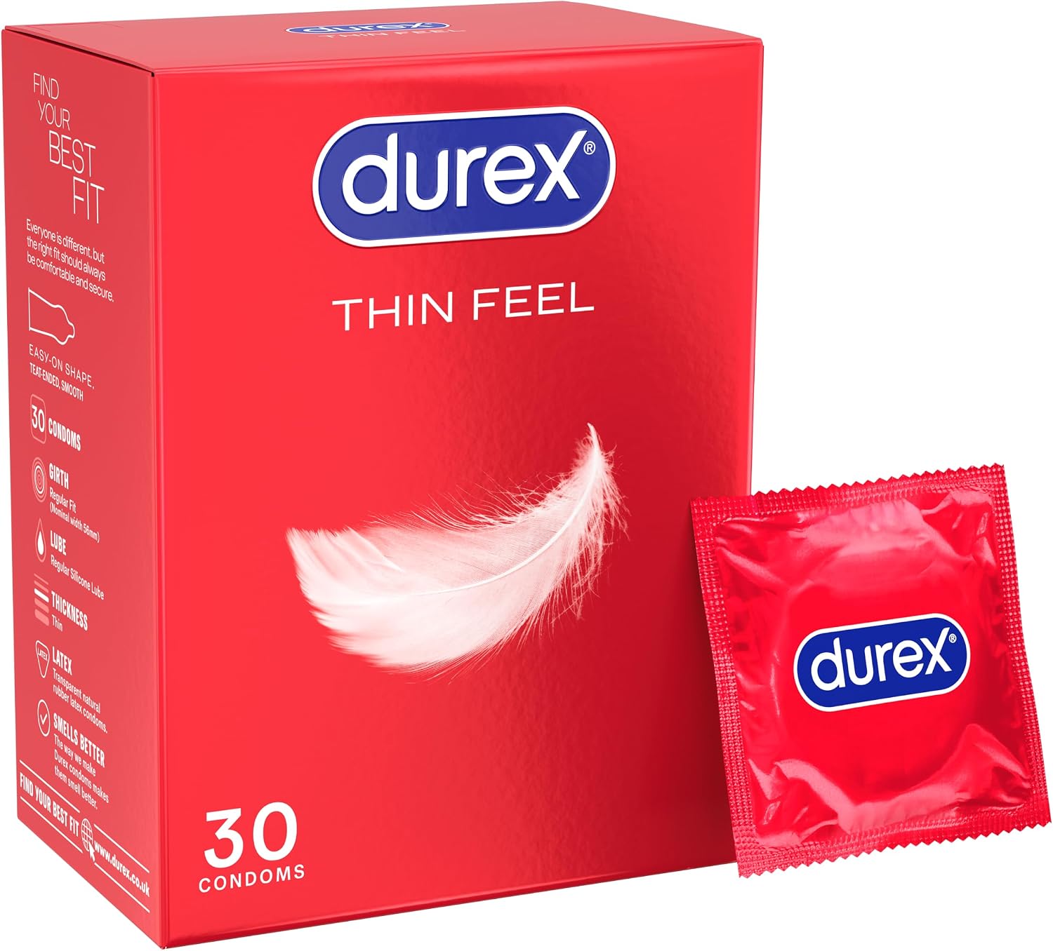 Detalle de Durex Thin Feel condoms, 30 pack