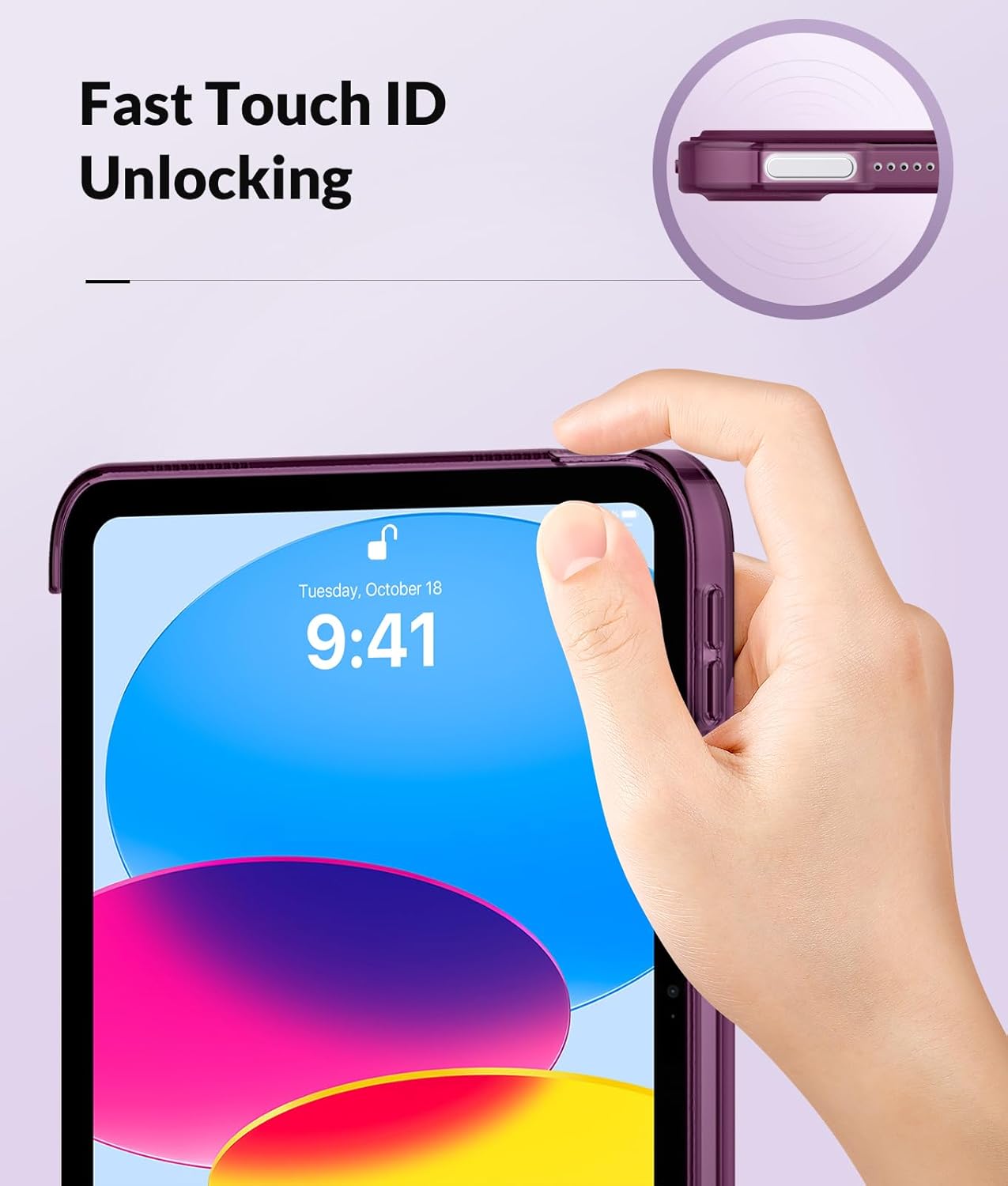 Thumbnail 2 de MoKo Case for New iPad (A16) 11th Gen / 10th Gen 2022 – Dark Purple