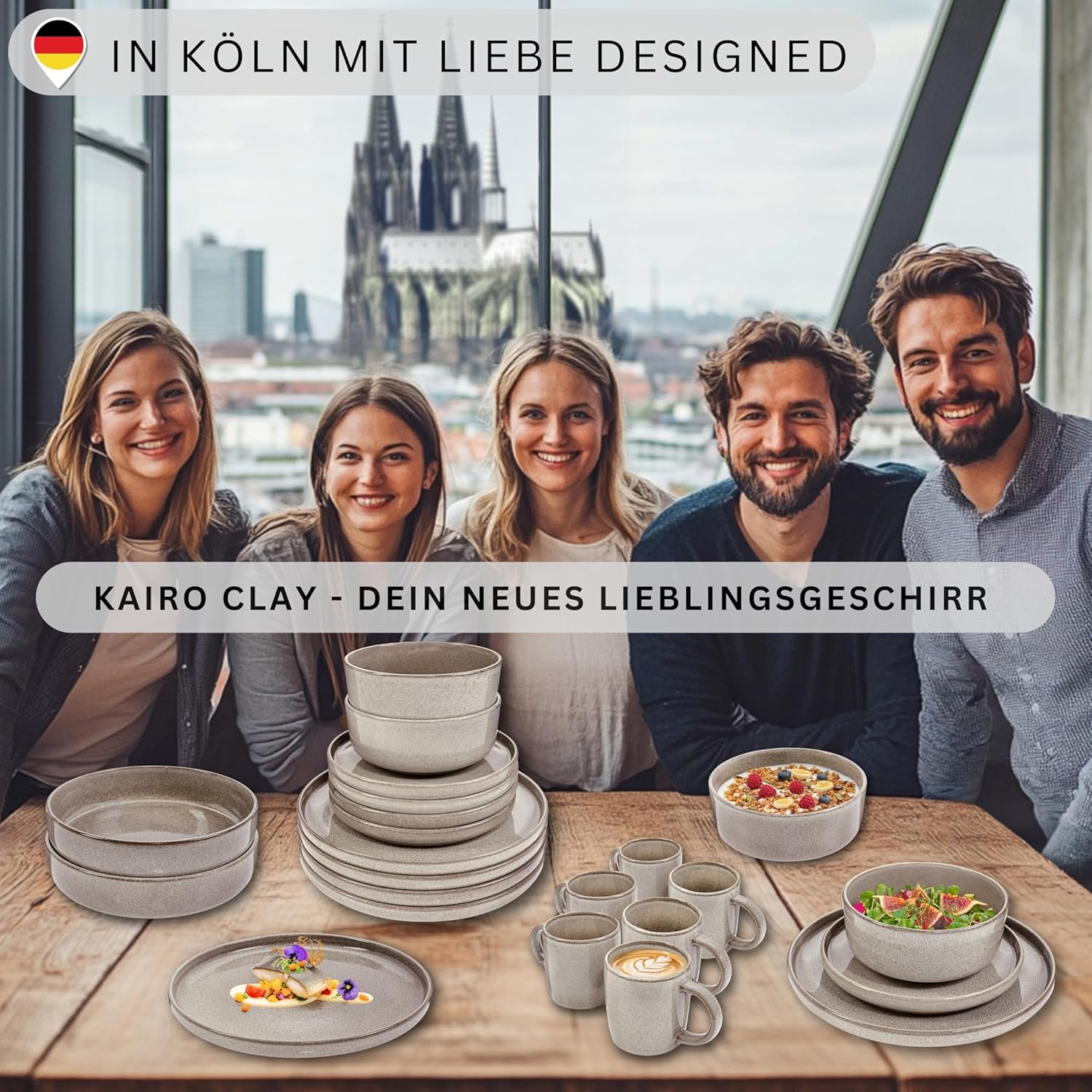 Thumbnail 5 de SÄNGER Kairo Clay 6-teiliger Kaffeebecher-Set (Steingut) für 6 Personen, grau, 400 ml