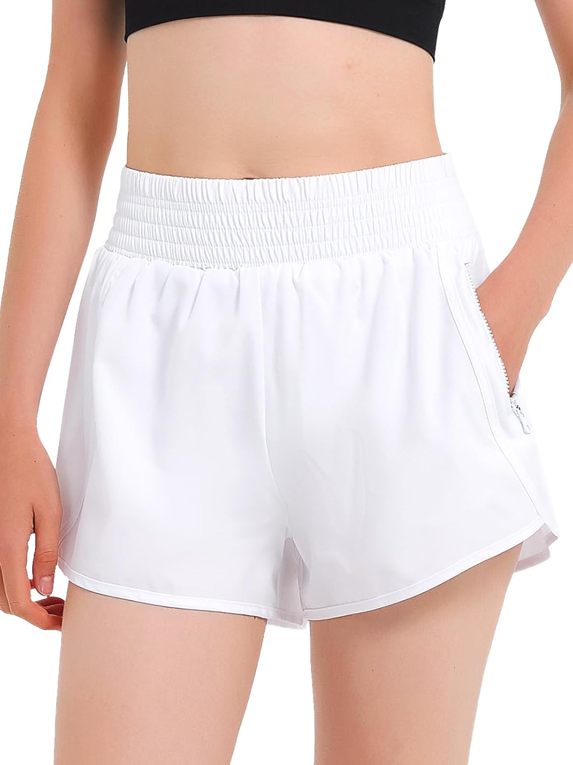 Thumbnail 6 de Kefiyis Pantaloncini da corsa donna 2 in 1 a vita alta con tasca e zip – asciugatura rapida