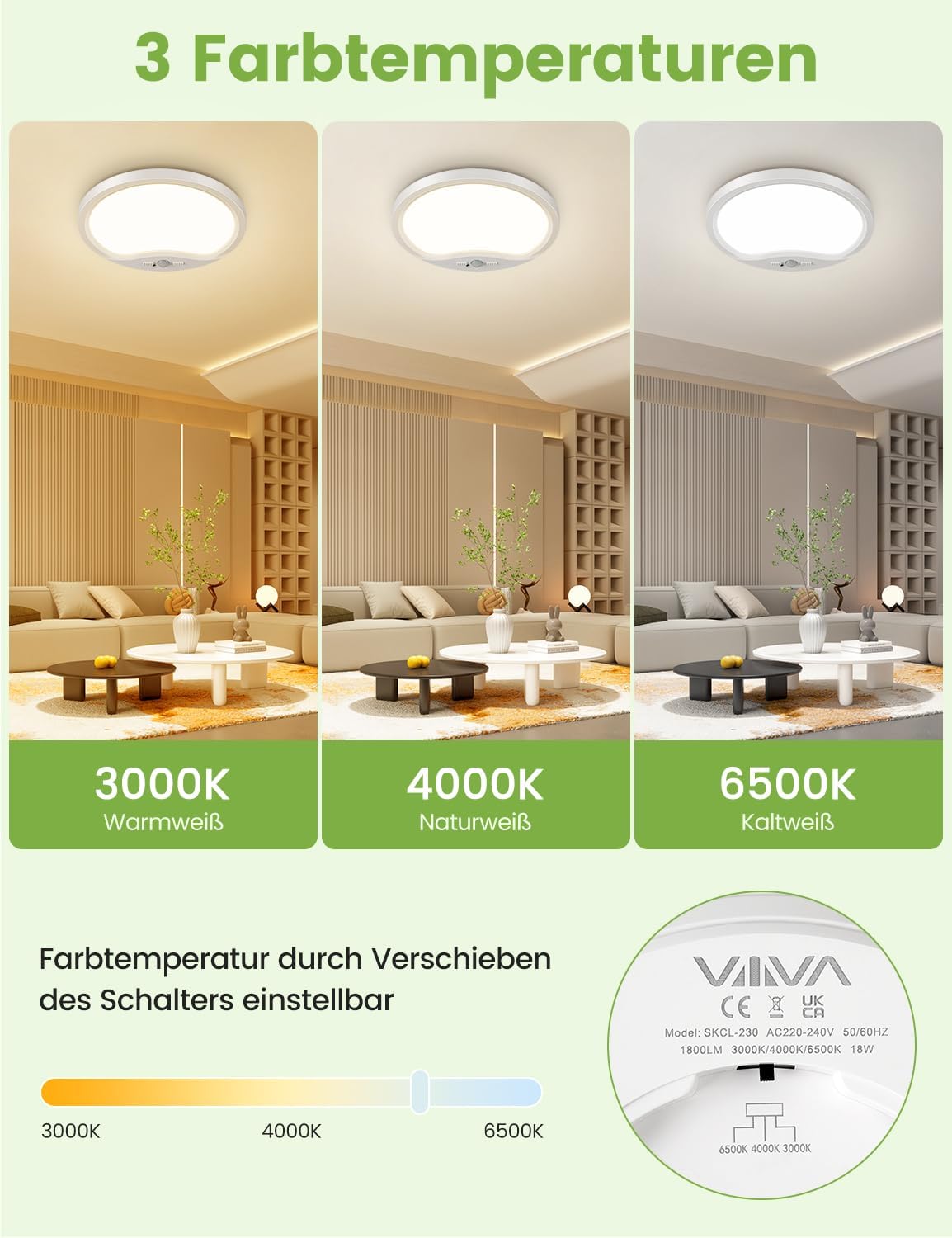 Thumbnail 3 de VIIIVA LED Deckenlampe 18W 1800LM