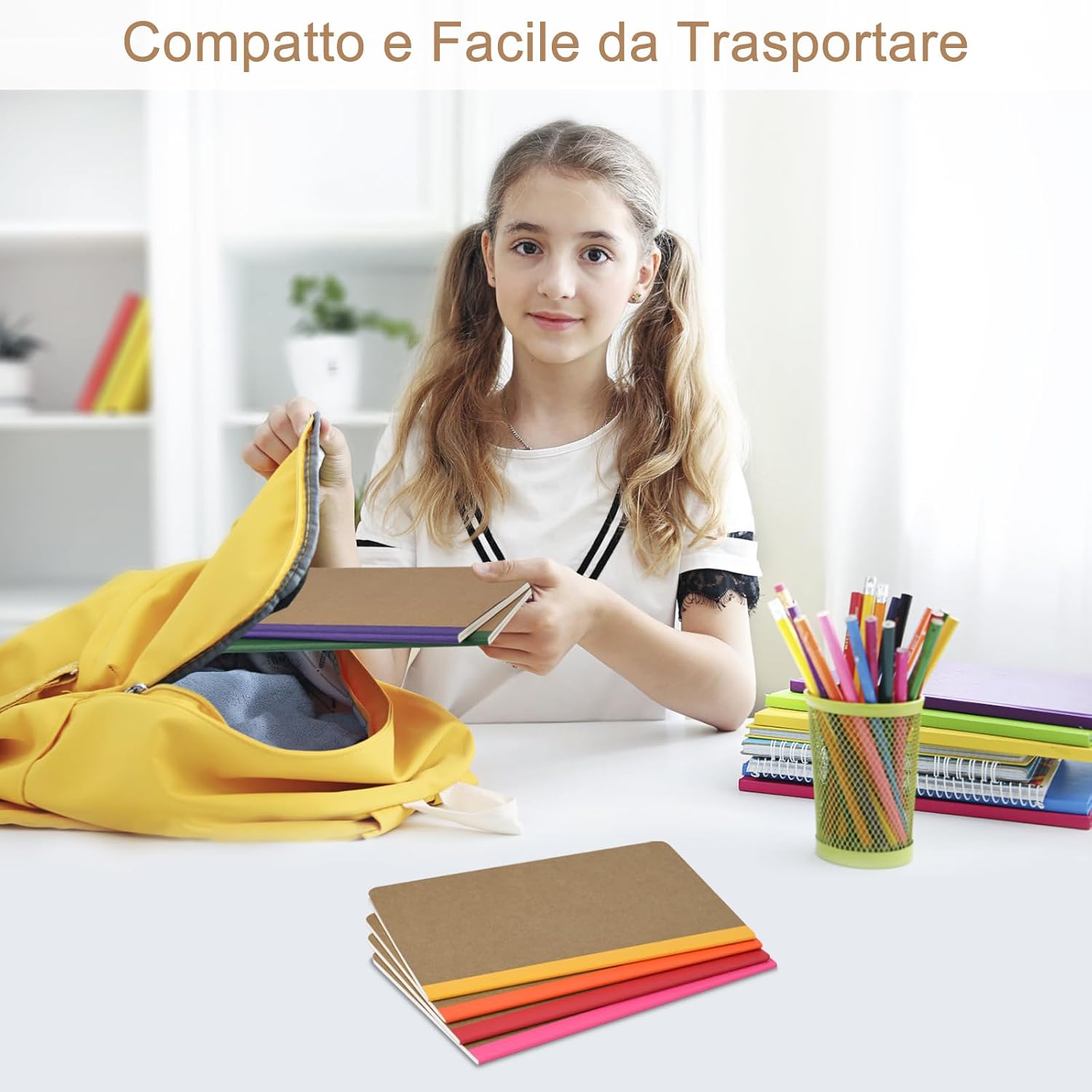 Detalle 2 de ZCZN Quaderno A5 Arcobaleno Vivace – 12 pezzi, righe, 30 fogli/60 pagine, formato compatto FSC