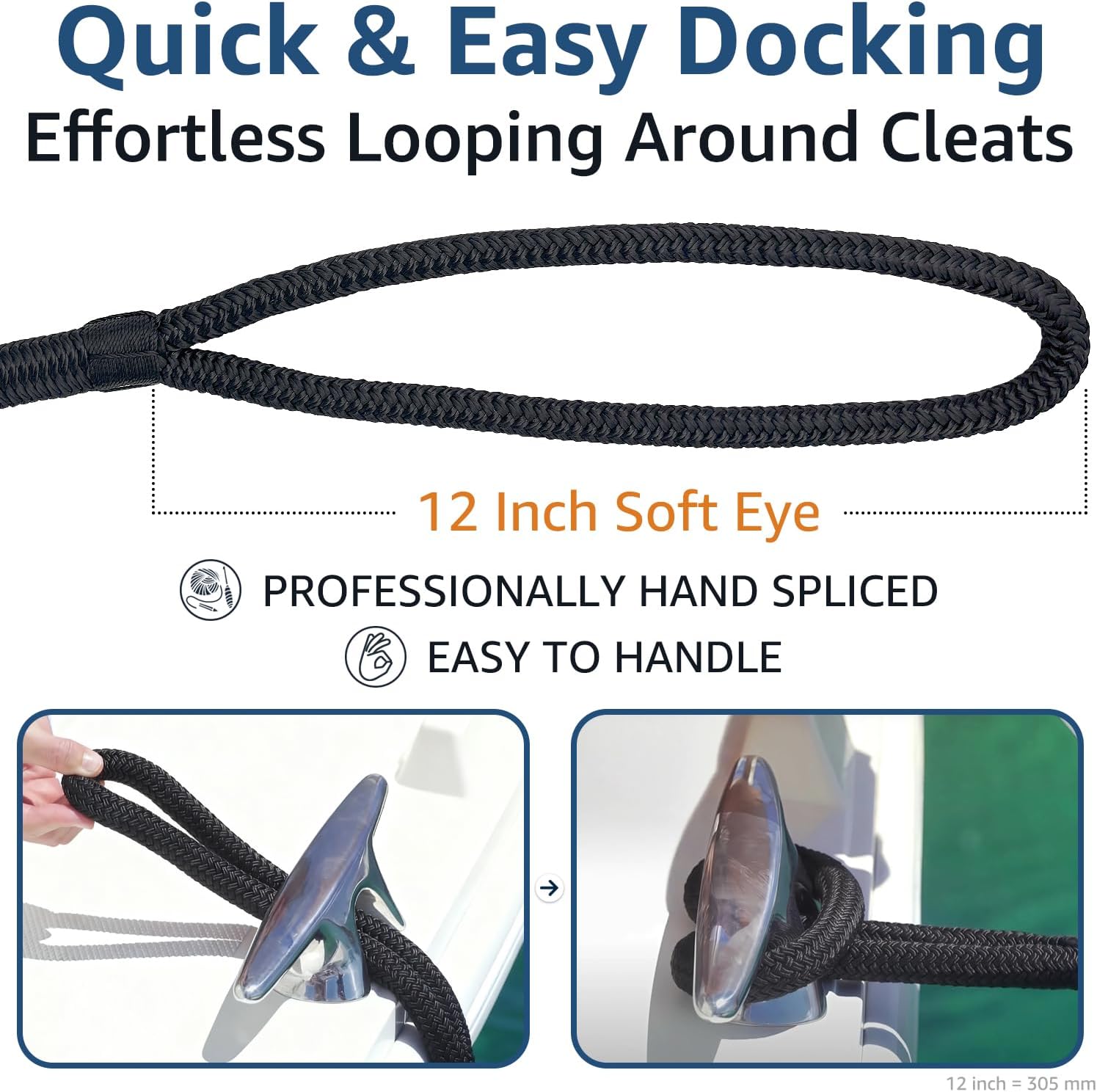Detalle de PACTHSD Boat Dock Lines 1/2" x 15' Rope