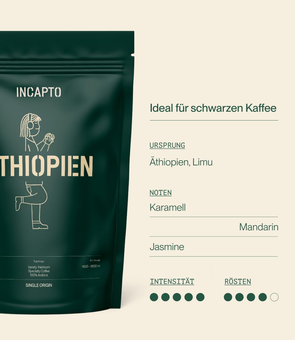 Thumbnail 1 de Incapto Spezialitäten-Kaffeebohnen Single-Origin Äthiopien (Espresso, 100% Arabica) – 1 kg