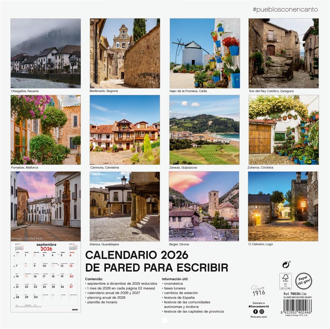 Detalle 2 de Finocam Calendario de pared 2026 30x30 cm