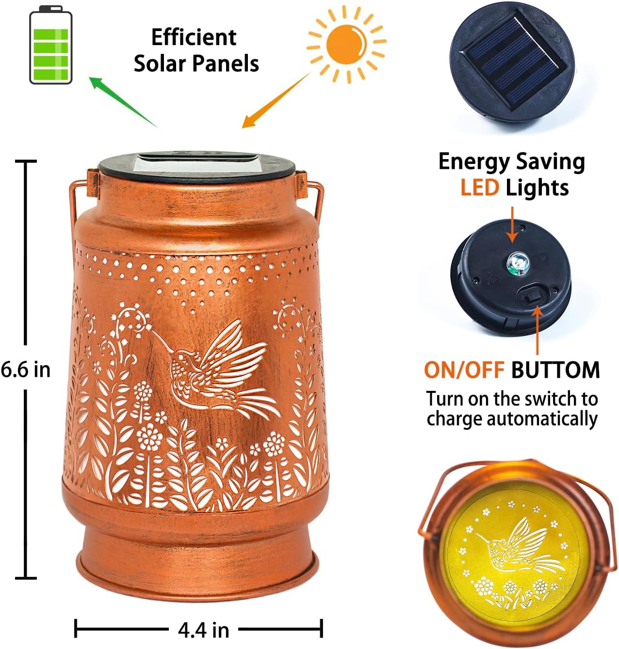 Thumbnail 5 de EZTZEN Hummingbird Solar Lantern — Outdoor Battery-Operated LED Fairy Light for Garden Decor