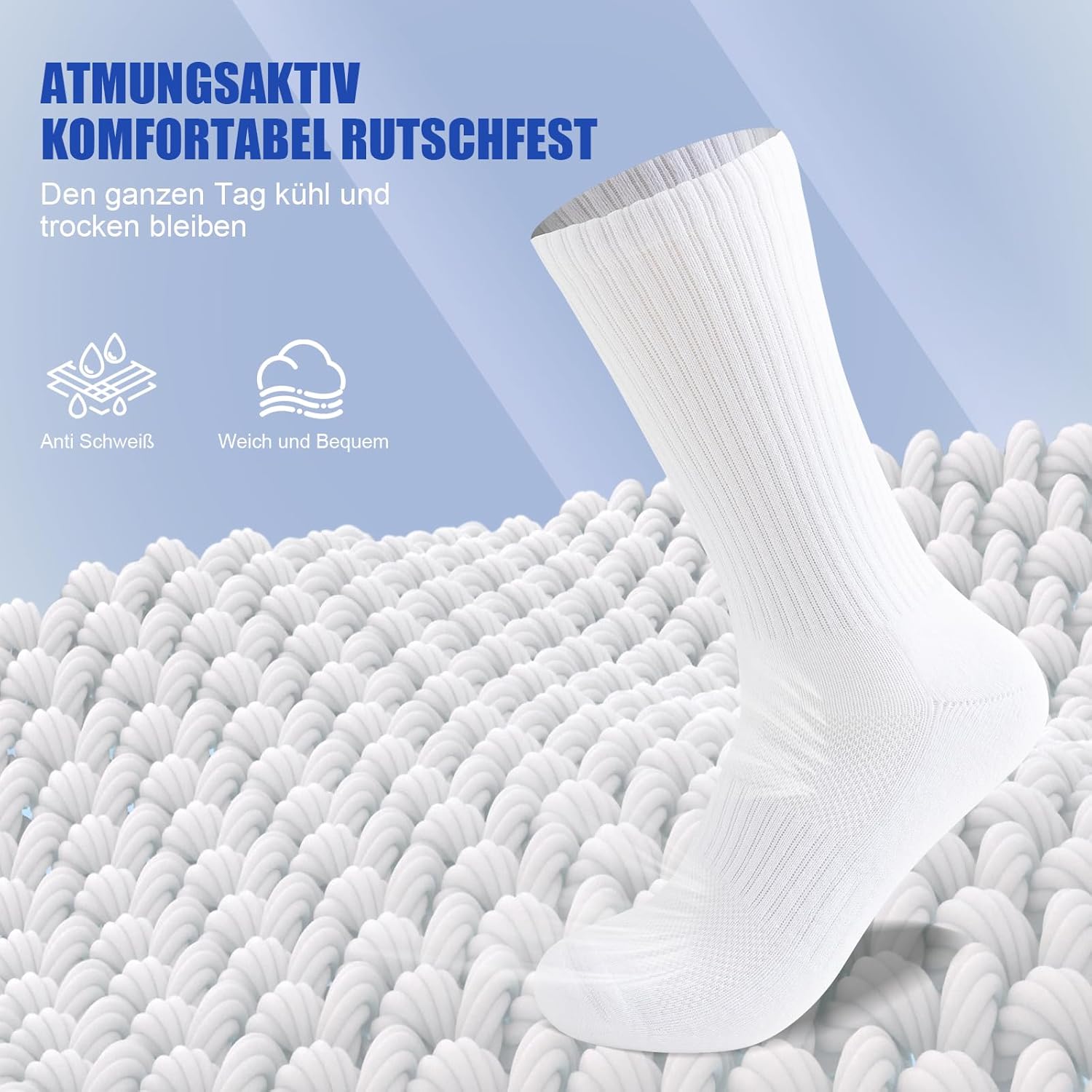 Thumbnail 3 de SockWaddles Chaussettes sport homme/femme en coton sans couture respirantes – lot de 6 paires