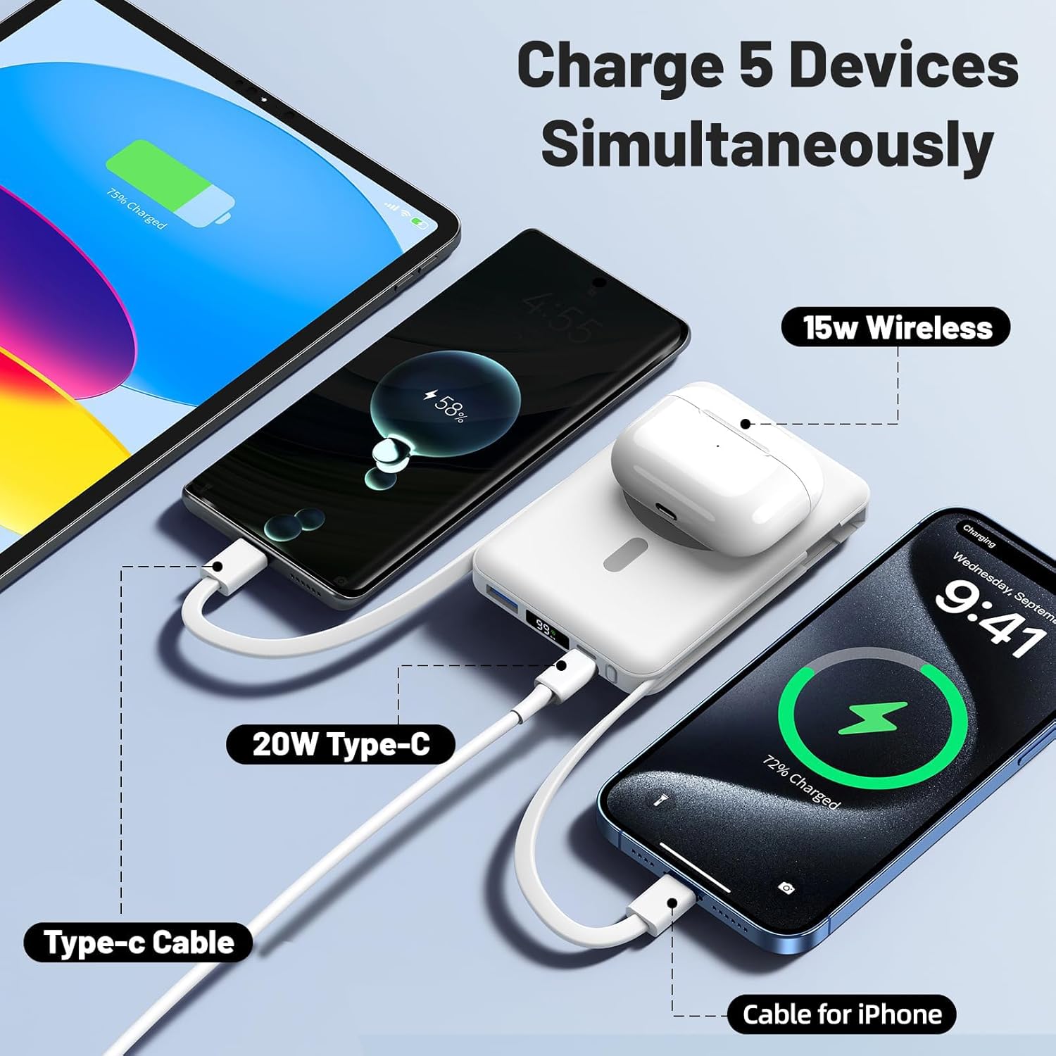 Detalle 2 de Azmuth Power Bank 10000mAh für MagSafe
