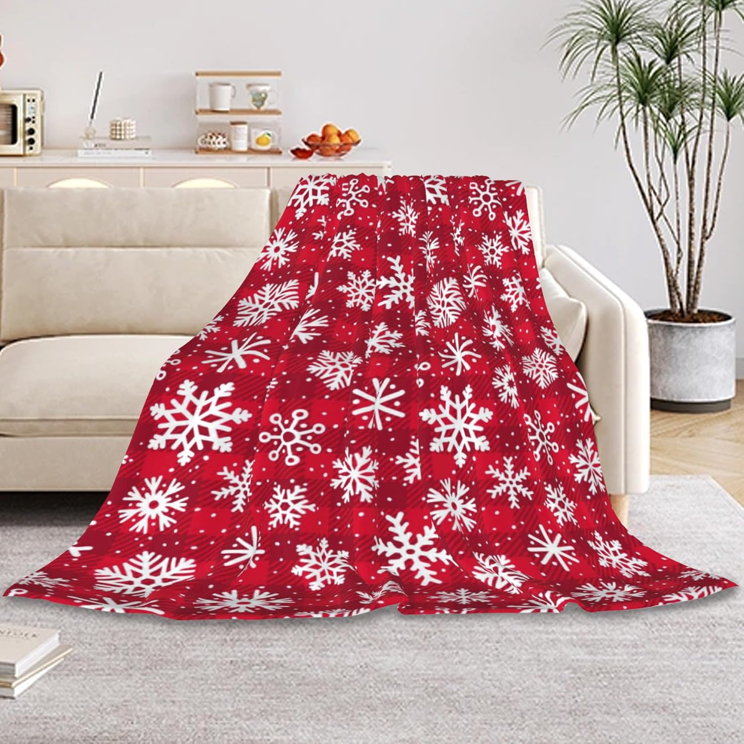 Detalle de HUSITI Snowflakes Christmas Decor Throw Blanket (50" x 60")