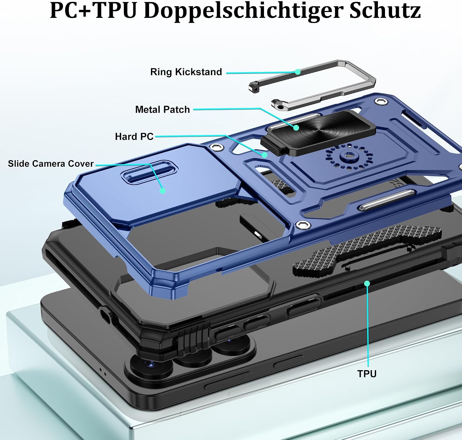 Thumbnail 5 de Jshru Samsung Galaxy S26 Plus Case with Screen Protector and Ring Stand