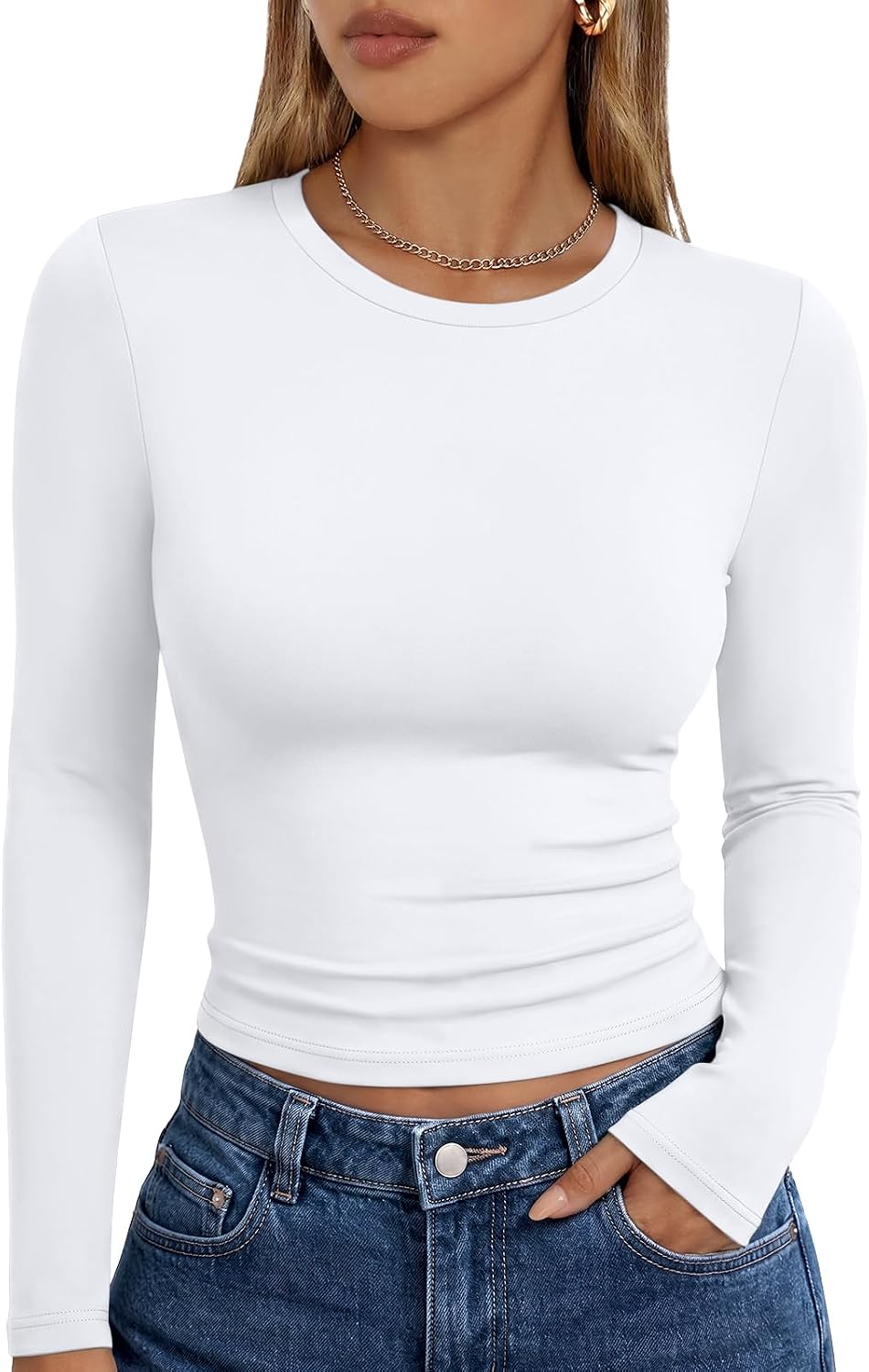 Detalle de Trendy Queen Crop Long Sleeve Top 88% Polyester