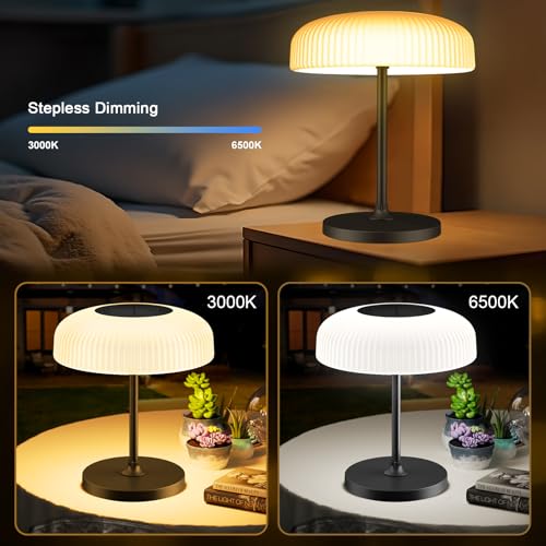 Thumbnail 1 de AGOTD lámpara de mesa solar inalámbrica para exteriores e interiores (4000 mAh, doble color y USB-C)