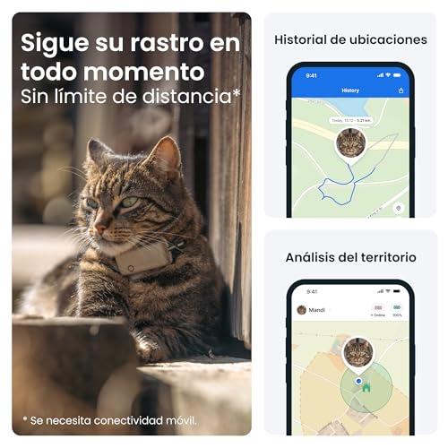 Detalle de Tractive Collar Gato GPS Mini: localización en tiempo real y salud de tu felino