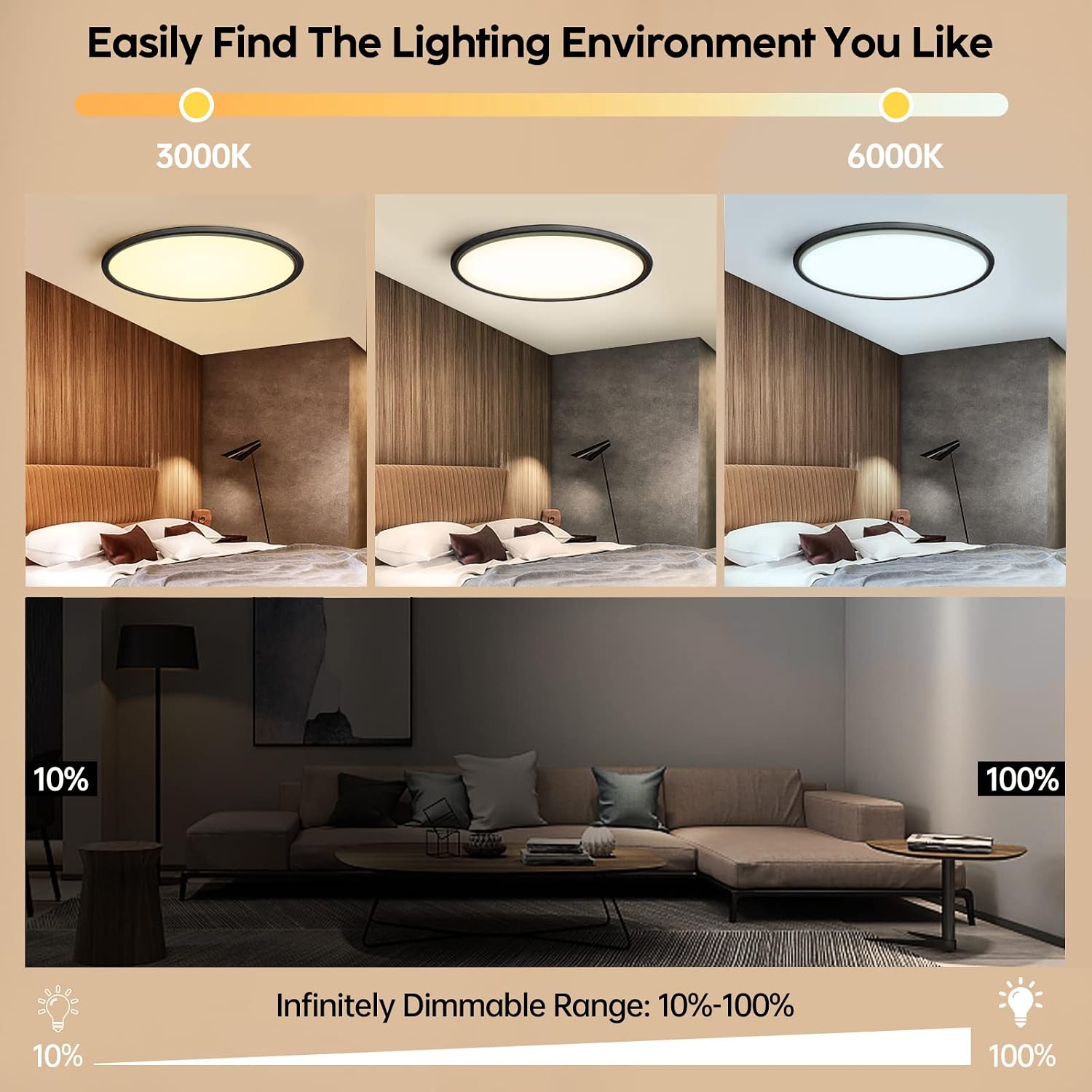 Thumbnail 3 de Aisutha LED Deckenleuchte 24W mit Fernbedienung, dimmbar und IP54