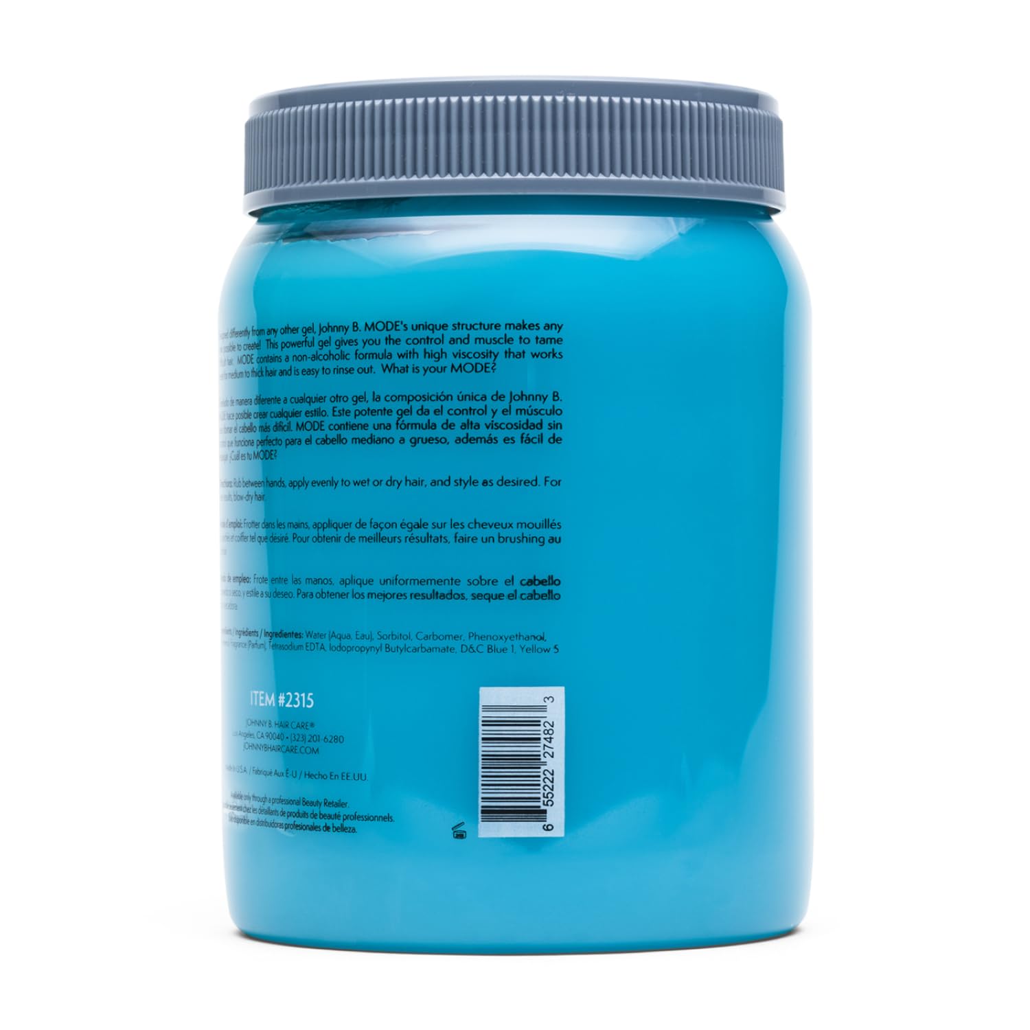 Detalle 2 de JOHNNY B. Mode 2315 Hair Styling Gel, Alcohol-Free, Medium Hold
