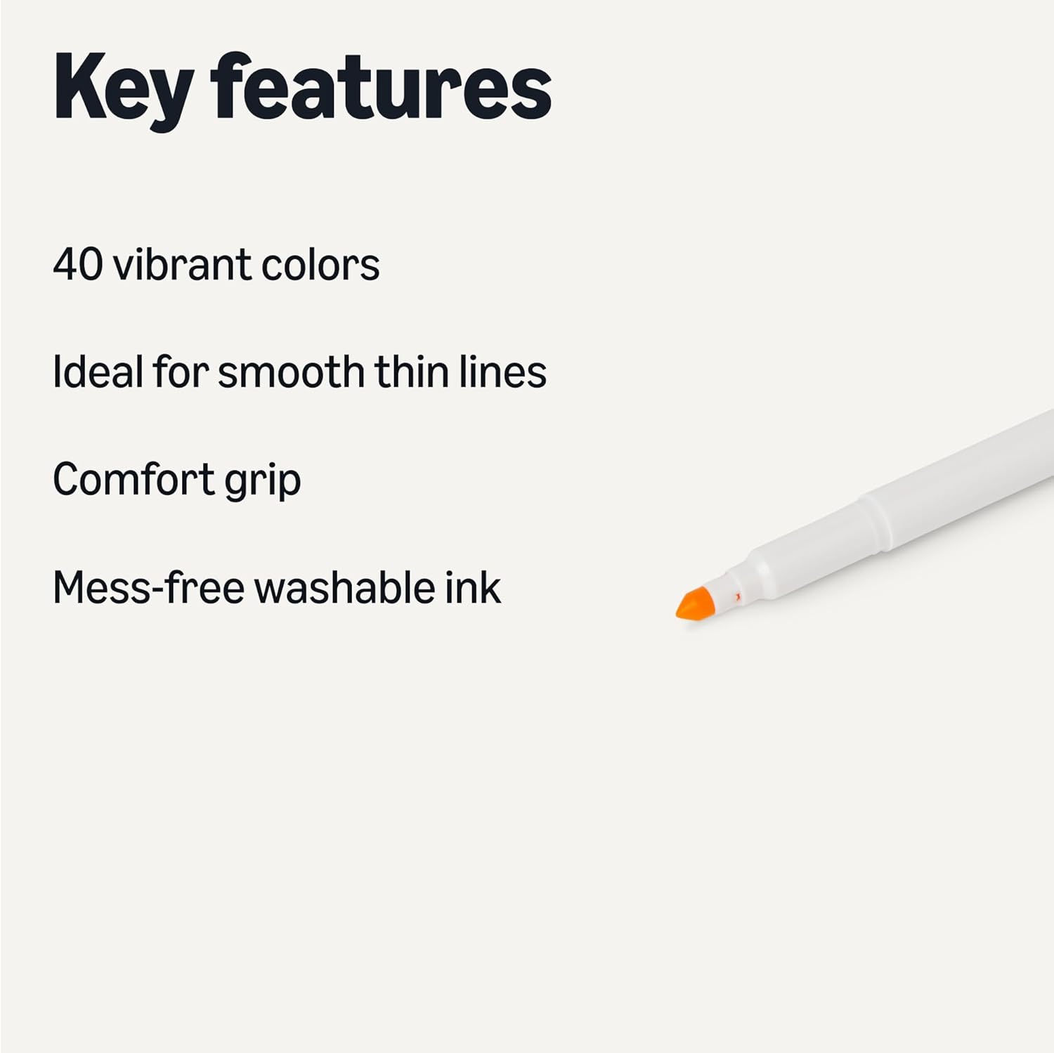 Thumbnail 1 de Amazon Basics Super Tip Washable Markers, 40 Colors