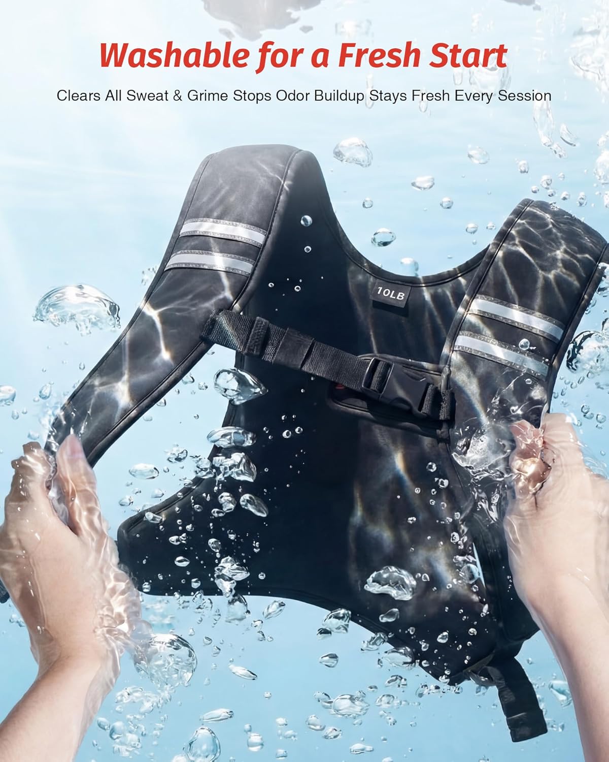 Thumbnail 2 de ZELUS Z-Fit Weighted Vest (Washable Soft Iron) for Women & Men, 5/10/15 lb with Reflective Strips