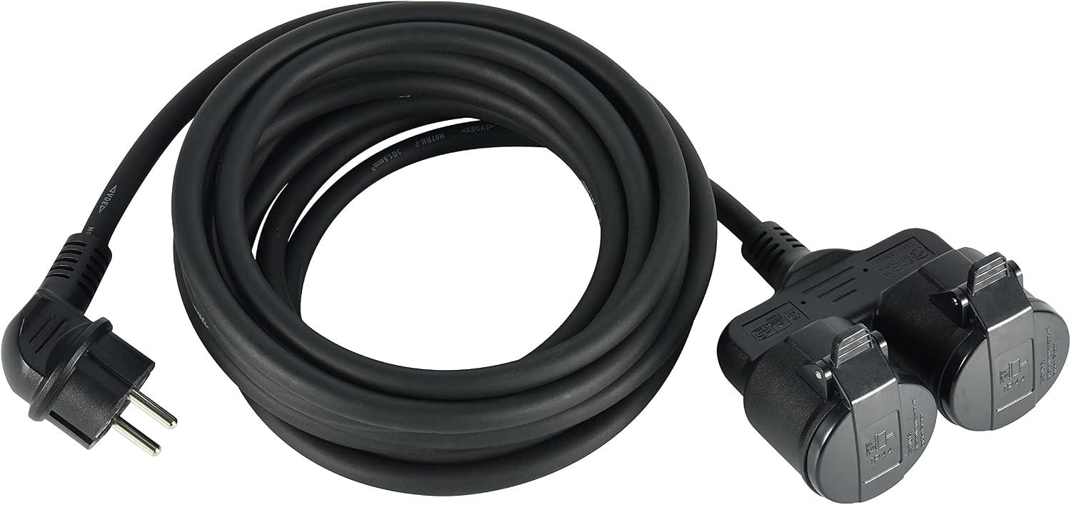 Detalle de Electraline 55095 bouwplaatsverlengkabel H07RN-F3G1.5, IP44, 3-weg