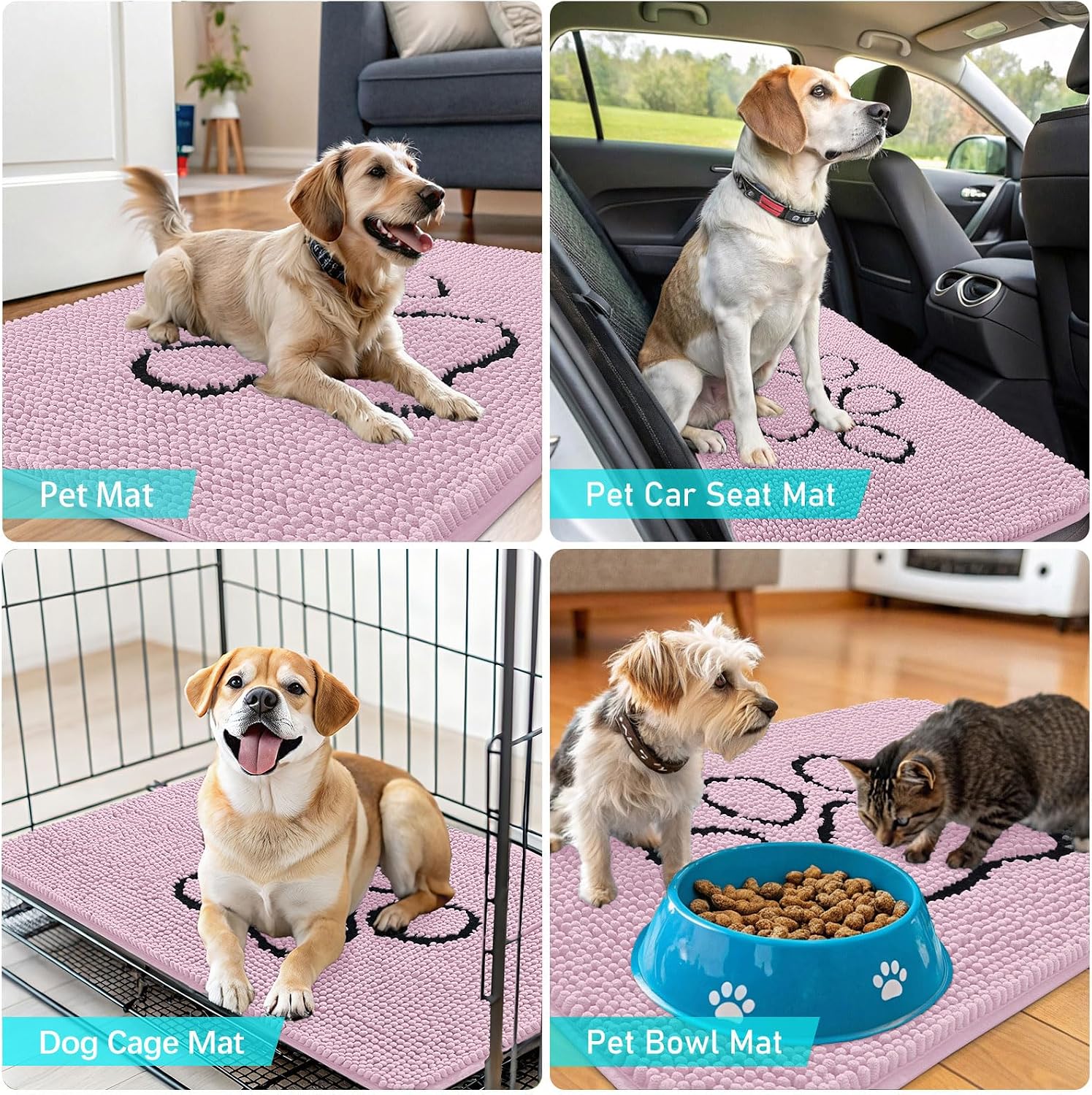 Thumbnail 6 de OLANLY Dog Door Mat for Muddy Paws 30x20 — Plush Chenille, Non-Slip & Washable