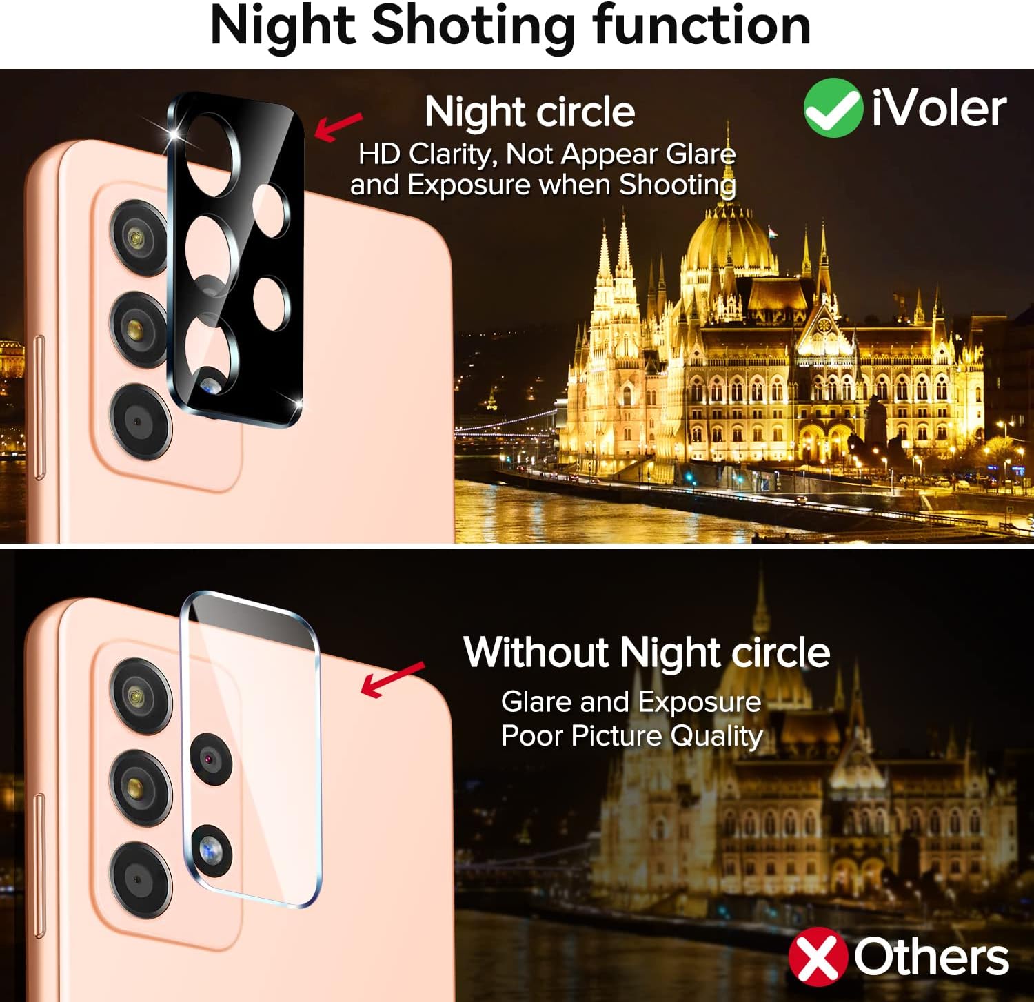 Detalle de ivoler Pack de 4 Verre Trempé Compatible Galaxy A53 5G + Kit d’installation et protections caméra