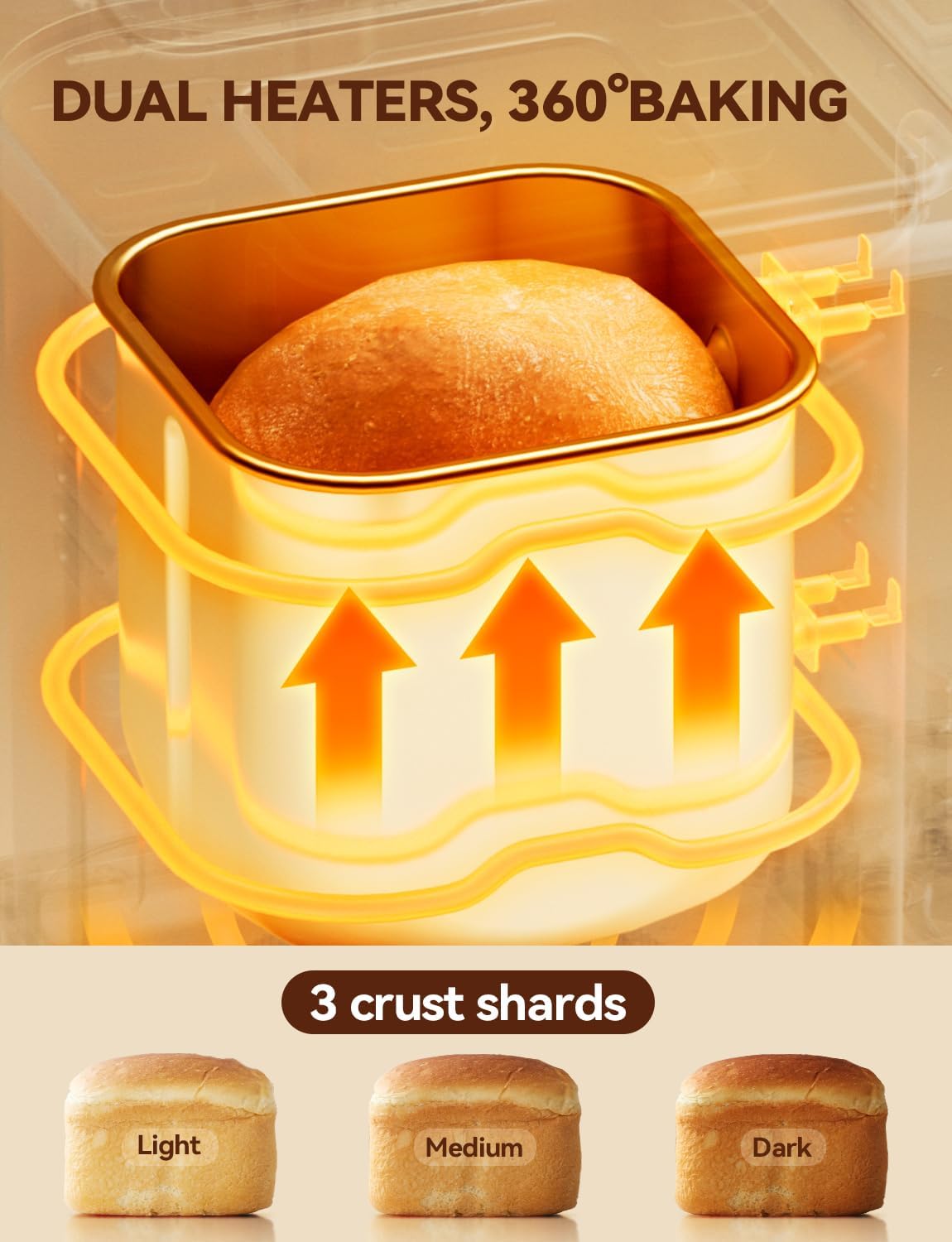 Detalle de Neretva 20-in-1 Bread Maker, 2LB, Dual Heaters and Ceramic Pan