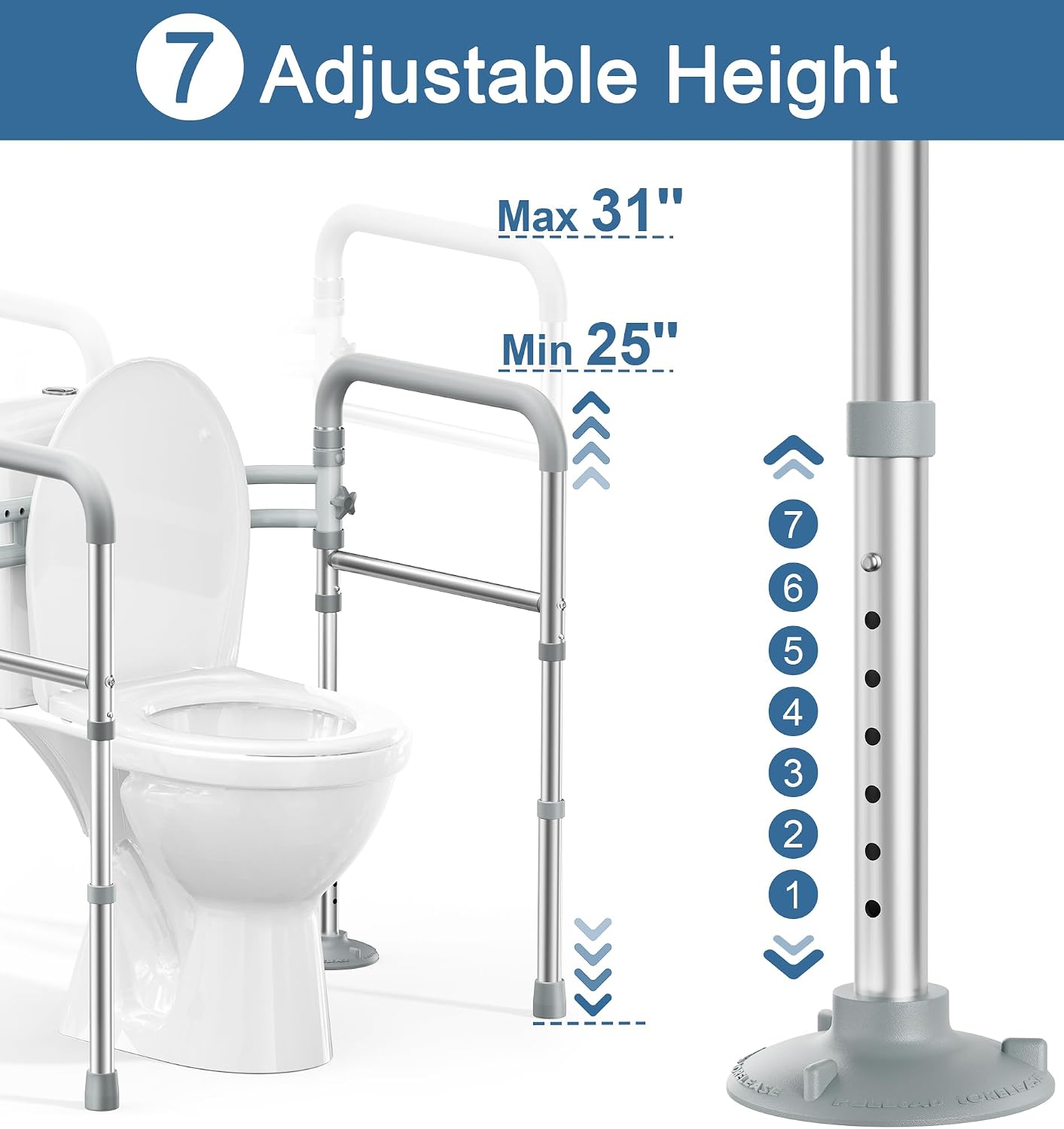 Detalle de HOMLAND Toilet Safety Rails 350 lb foldable 🚽