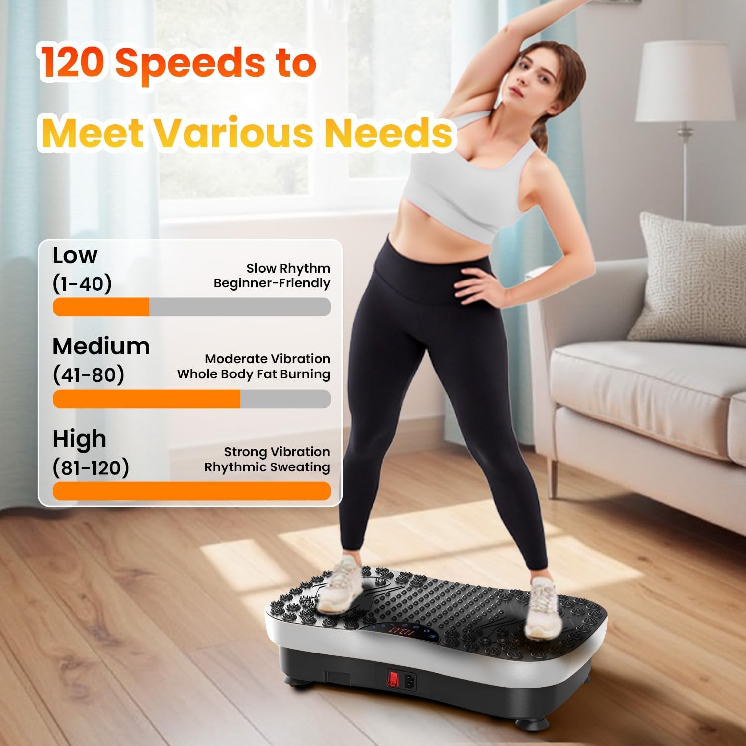 Detalle 2 de AXV Vibration Plate 120-Speed Workout Platform