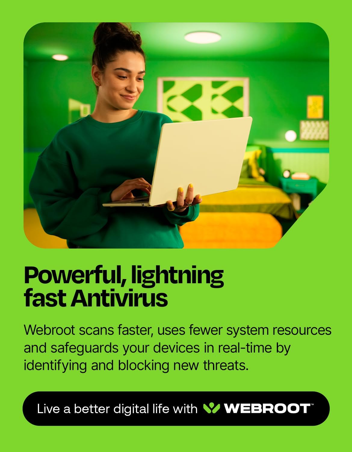 Detalle de Webroot Antivirus Software 2026 for 3 Devices — 1 Year Download for PC/Mac by Webroot