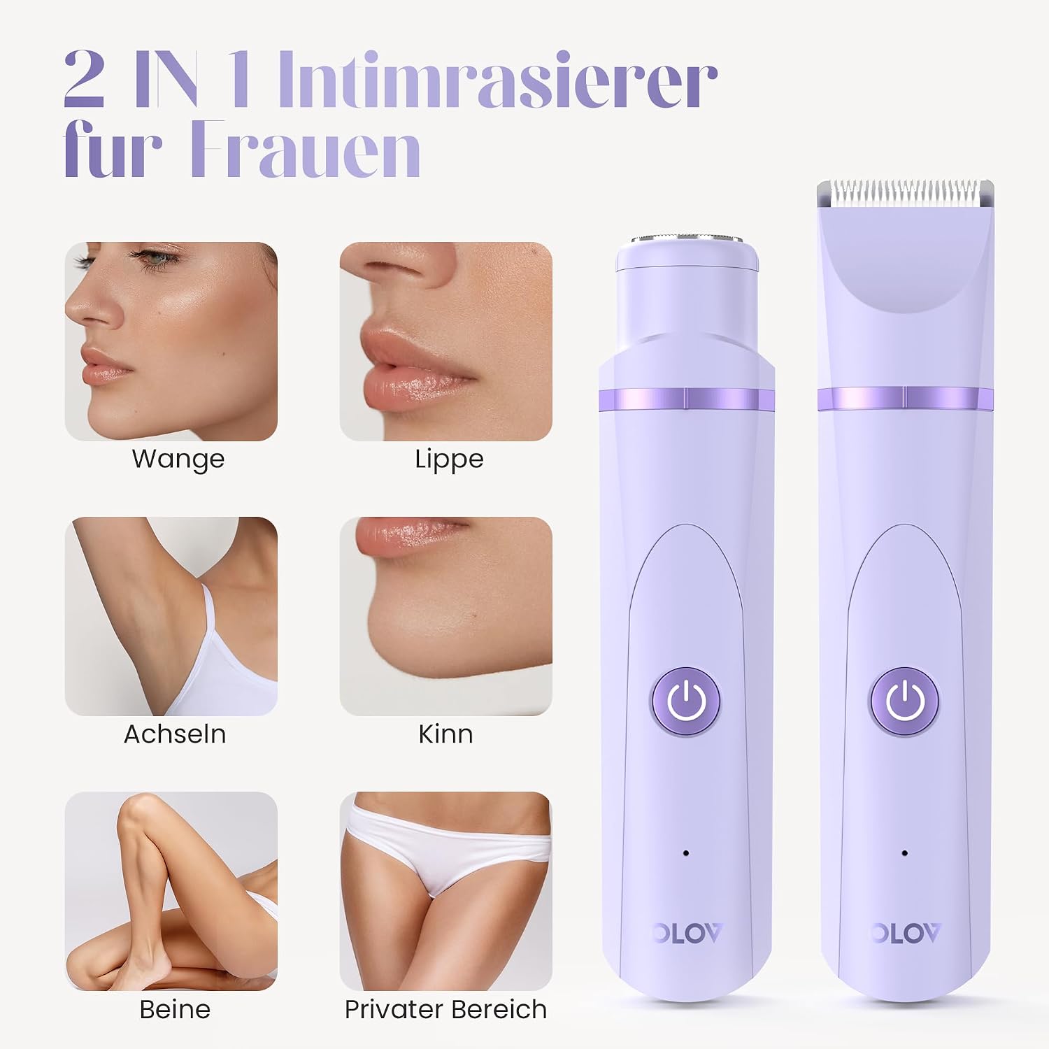 Thumbnail 3 de Wiederaufladbarer Intimrasierer für Frauen elektrischer Damenrasierer