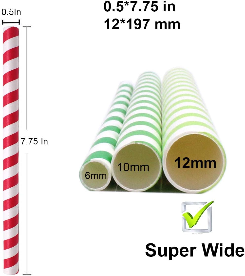 Thumbnail 1 de Morneve BXBQ20190519001 Paper Boba Straws, 0.5-inch Wide, 50 Pack