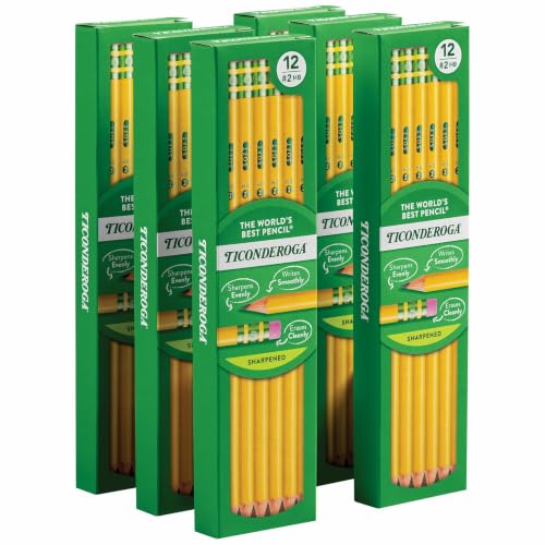 Detalle 2 de Ticonderoga Wood-Cased Pencils, Pre-Sharpened, 2 HB Soft, Yellow, 72 Count