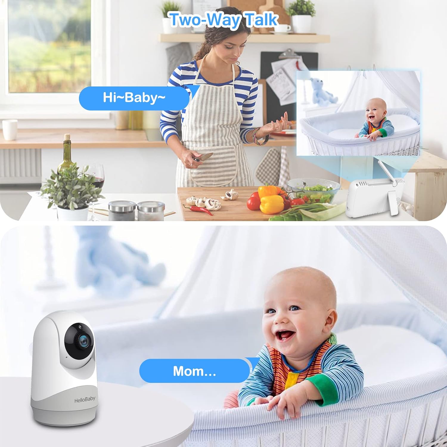 Thumbnail 2 de HelloBaby Monitor with Camera 5" screen, 3500mAh battery