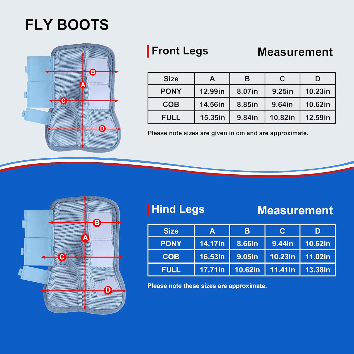 Thumbnail 5 de Gallopoff Horse Fly Boots Set of 4 – Breathable Mesh Leg Guards for Fly Protection
