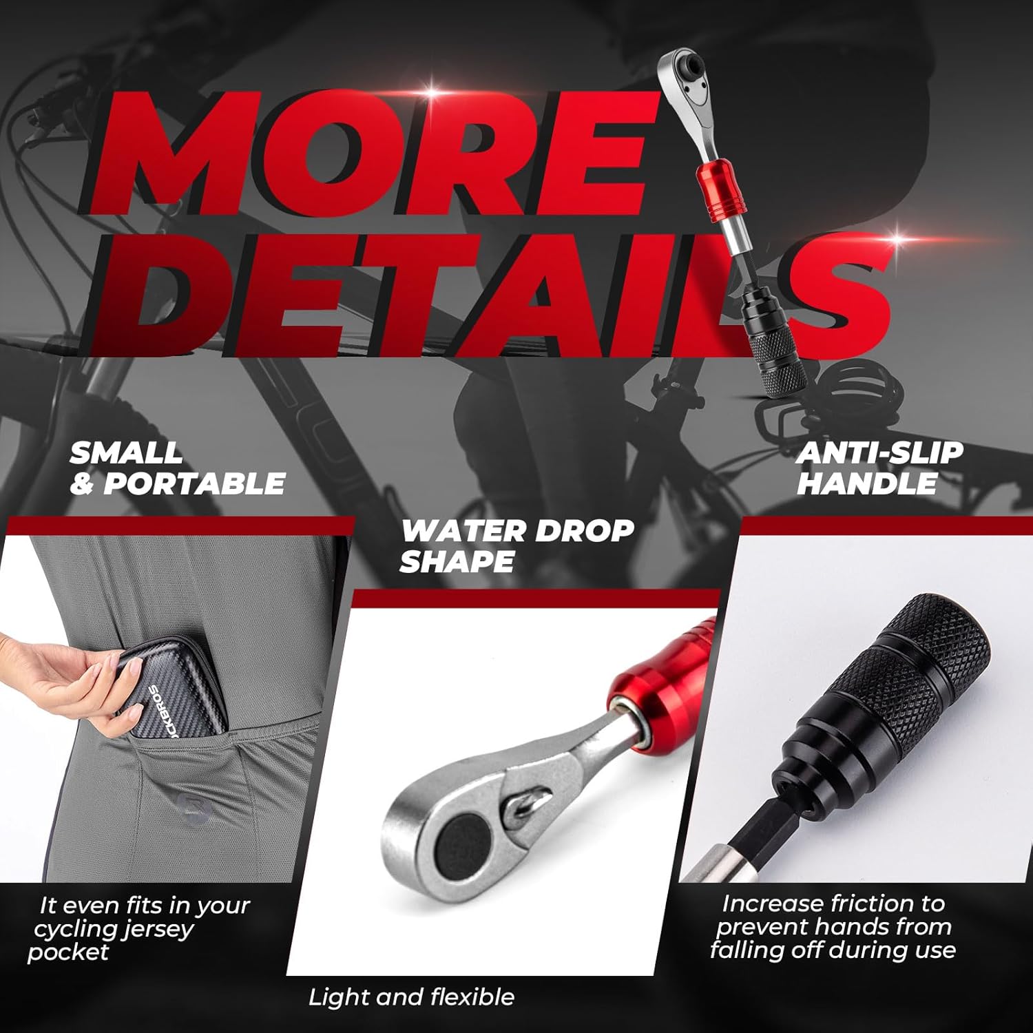 Thumbnail 6 de ROCKBROS set chiavi a cricchetto da 72 pezzi, cassetta portatile con 10 punte e leve per pneumatici