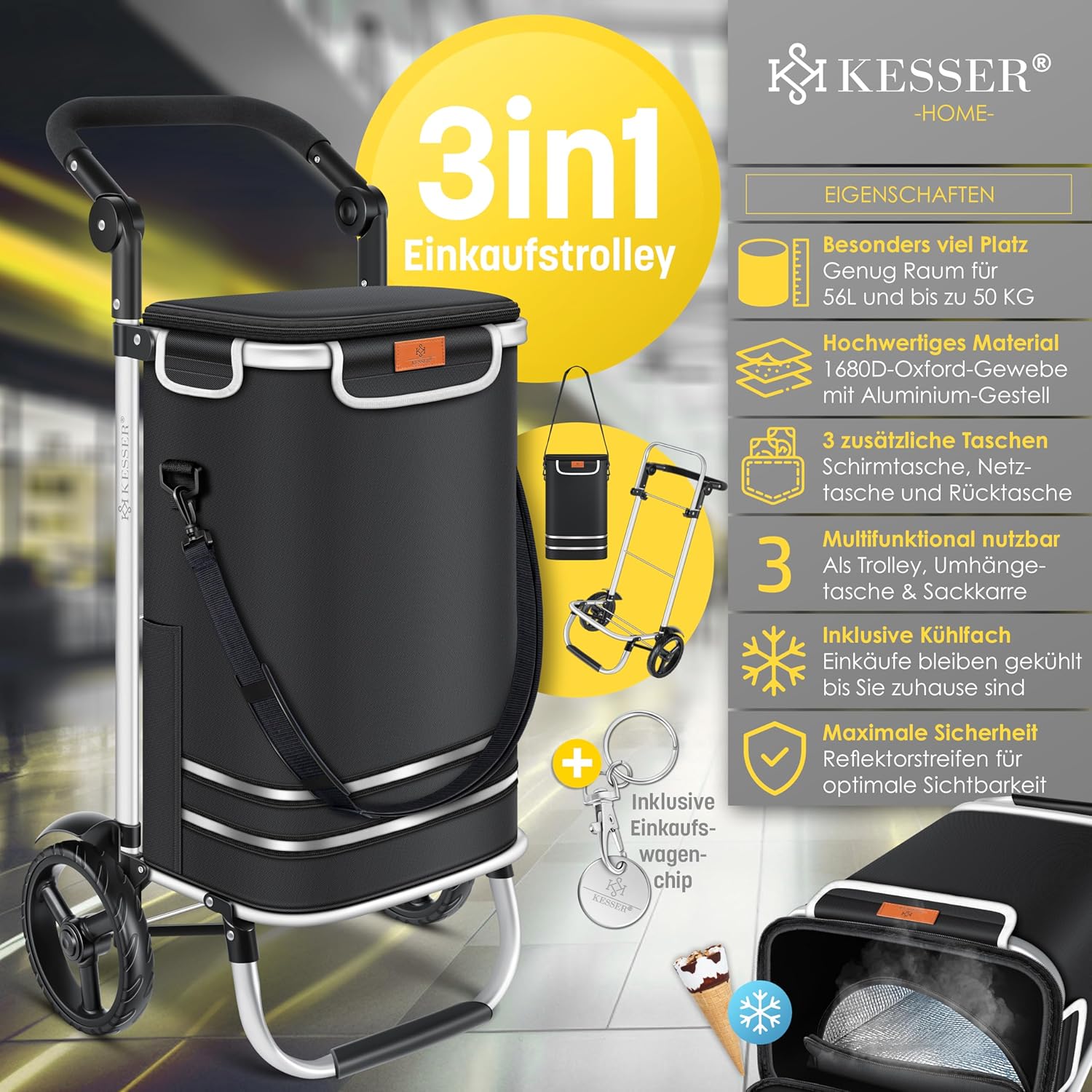 Detalle 2 de KESSER Einkaufstrolley 56 L đź›’