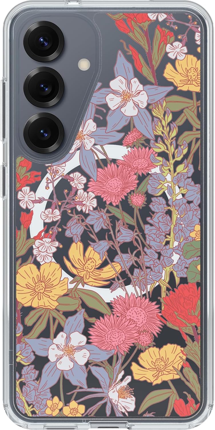 Detalle de OtterBox Samsung Galaxy S25 Symmetry Series Clear Magnet Case - Wildflower